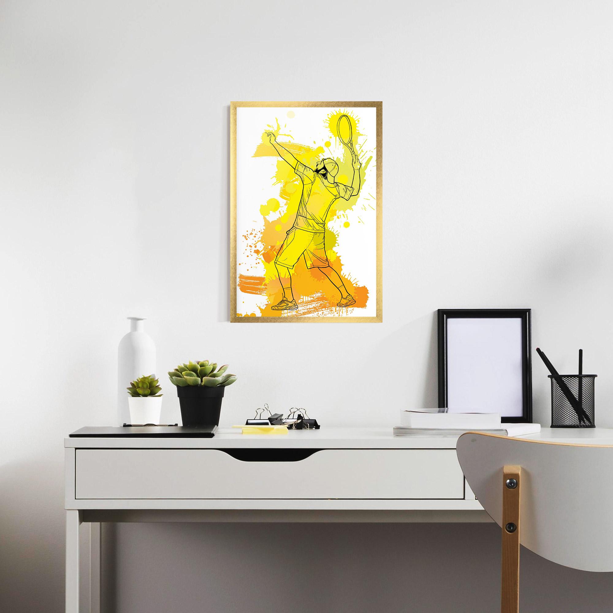 Gerahmte Poster Yellow Art Tennis mockup 7