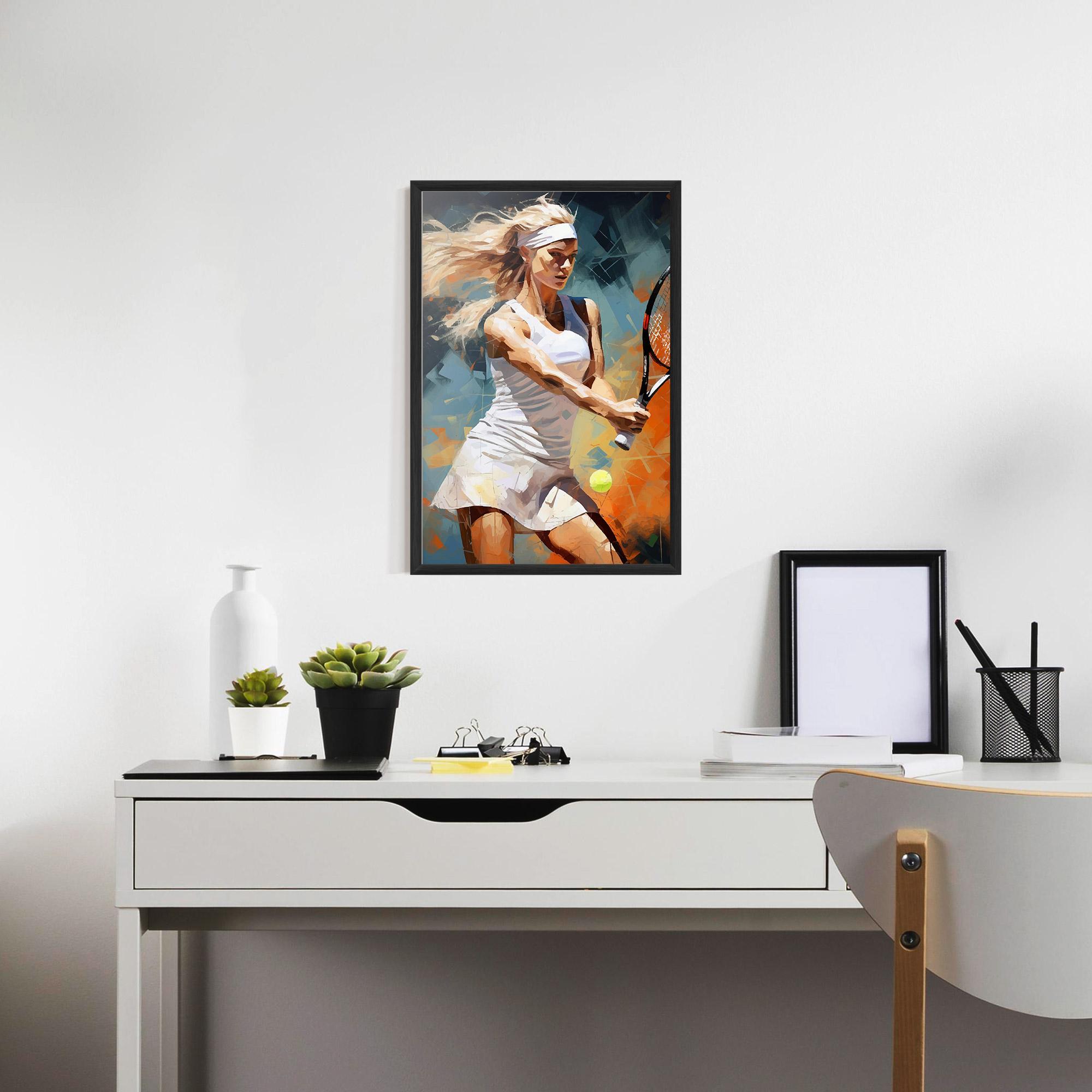 Gerahmte Poster Blonde Tennis Girl mockup 7