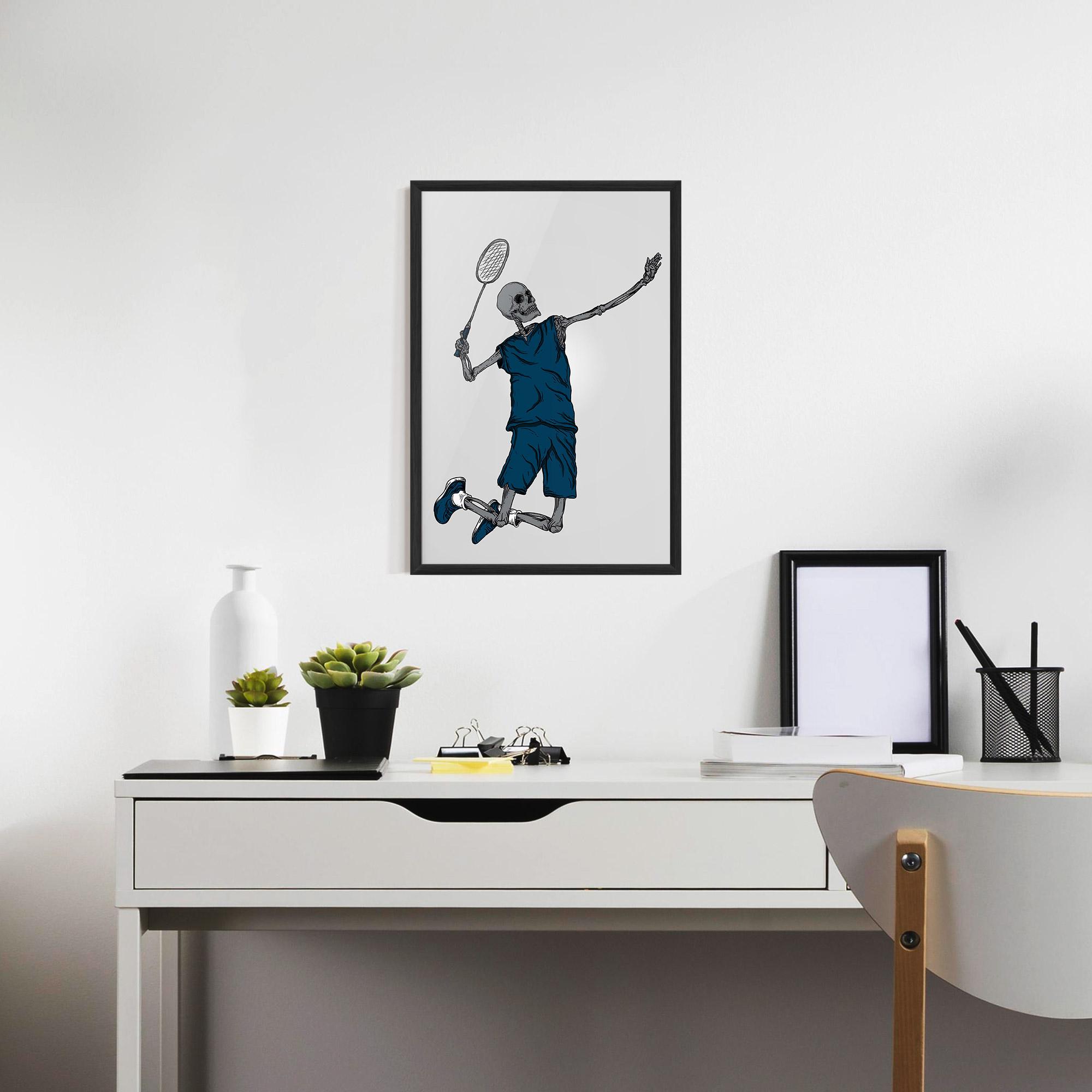 Gerahmte Poster Blue Skull Tennis mockup 7