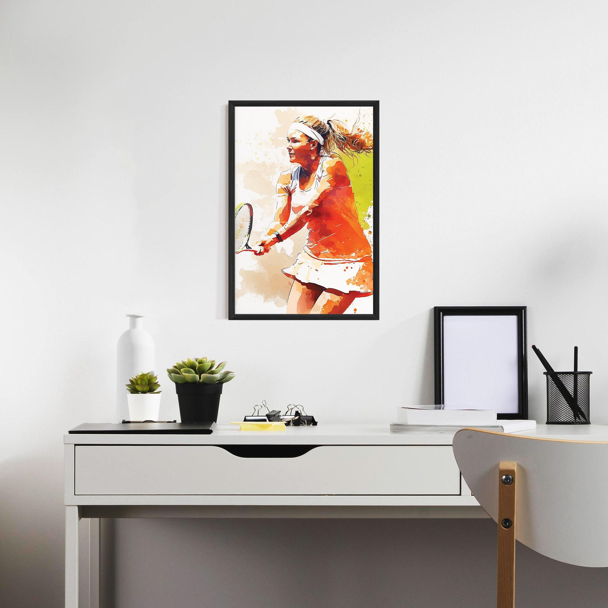 Gerahmte Poster Orange Watercolor Tennis mockup 7