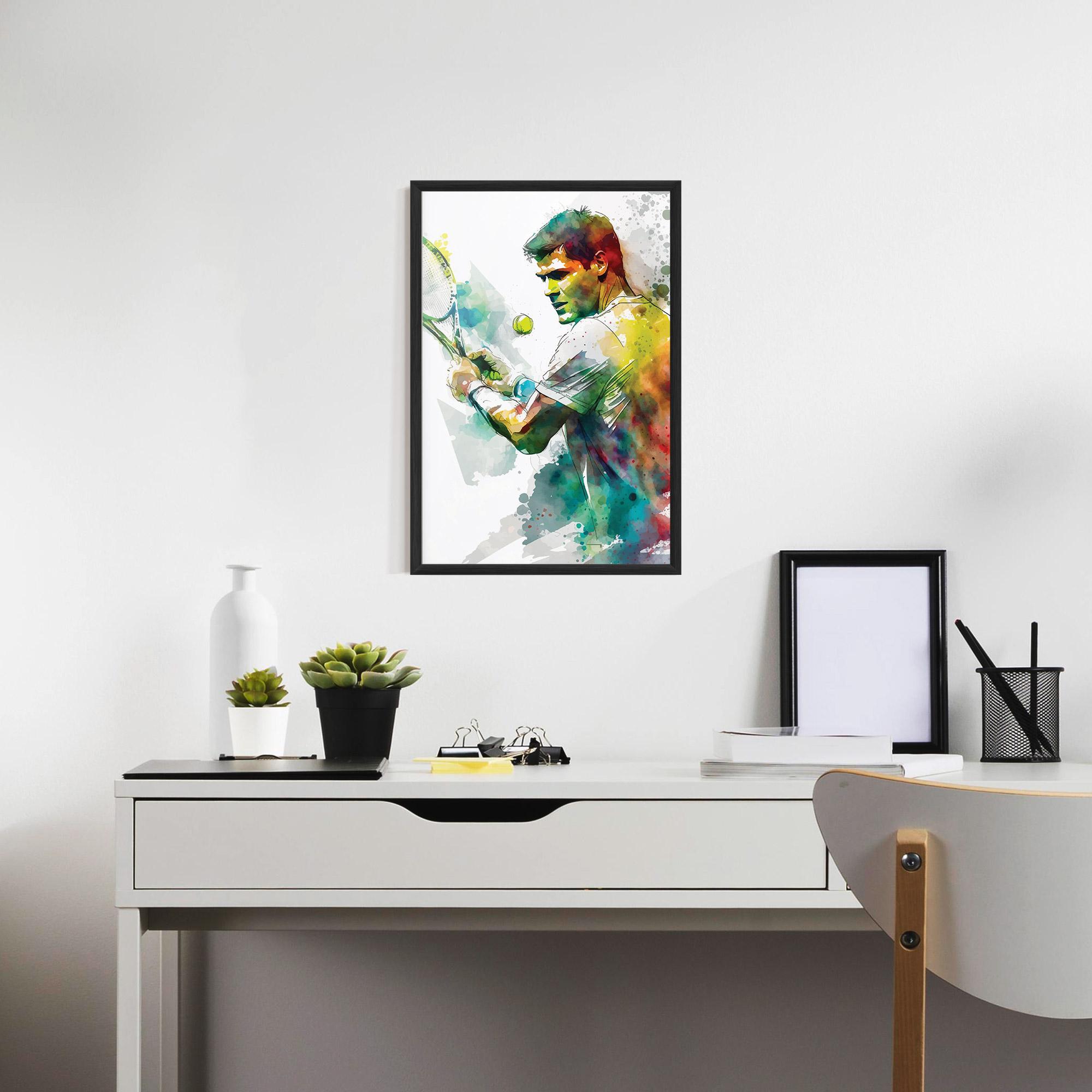 Gerahmte Poster Tenis Watercolor mockup 7