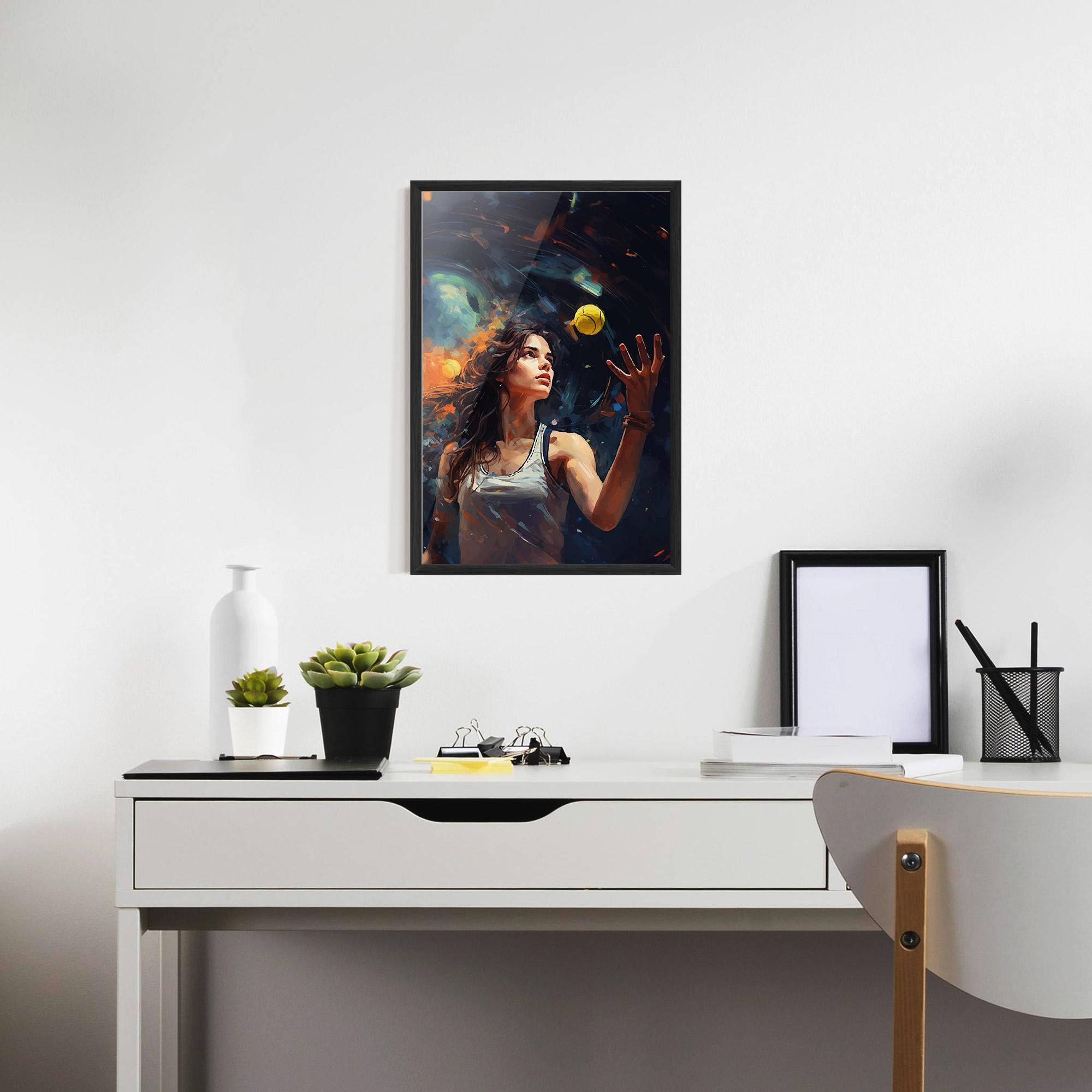 Gerahmte Poster Tennis Pretty Girl mockup 7