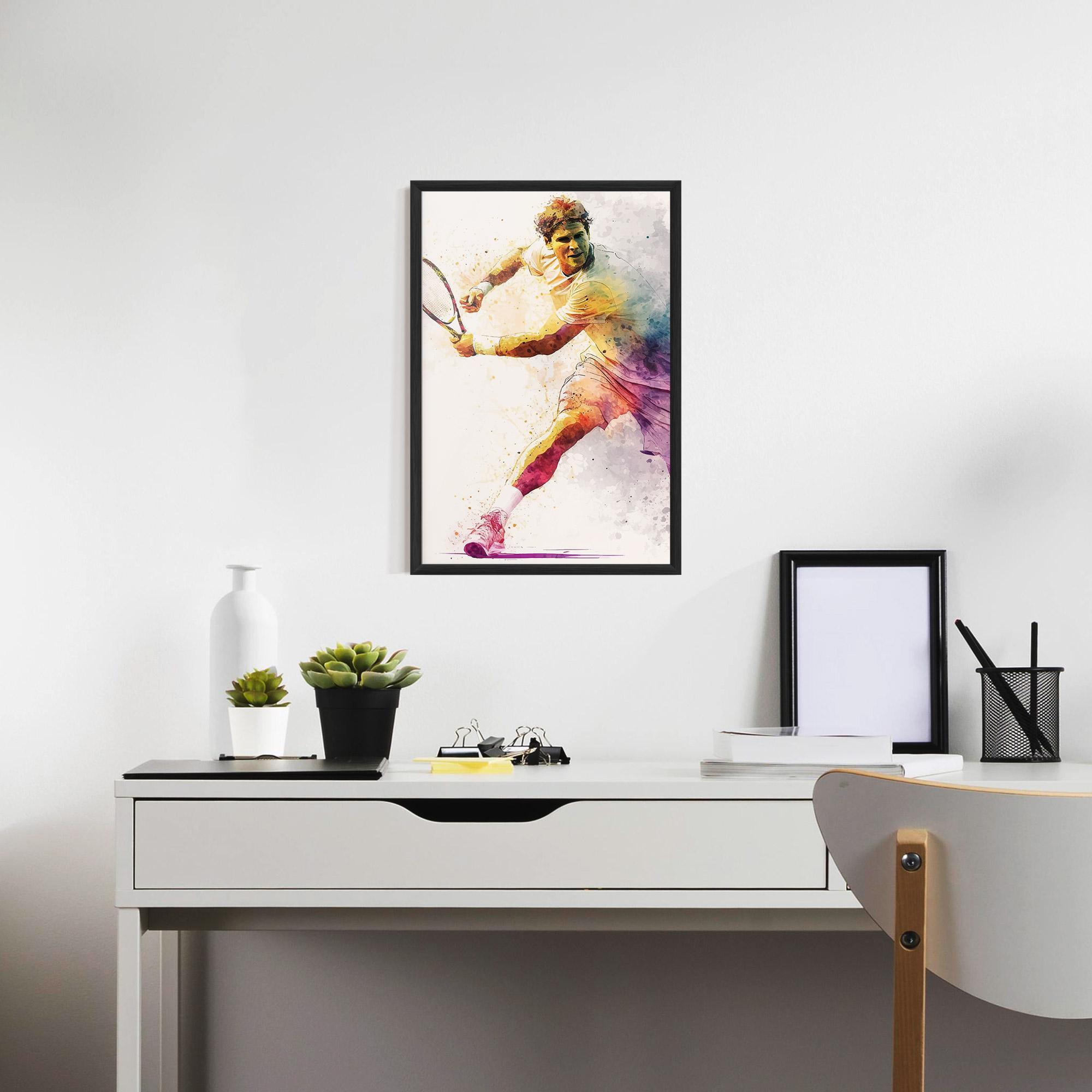 Gerahmte Poster Watercolor Tennis mockup 7