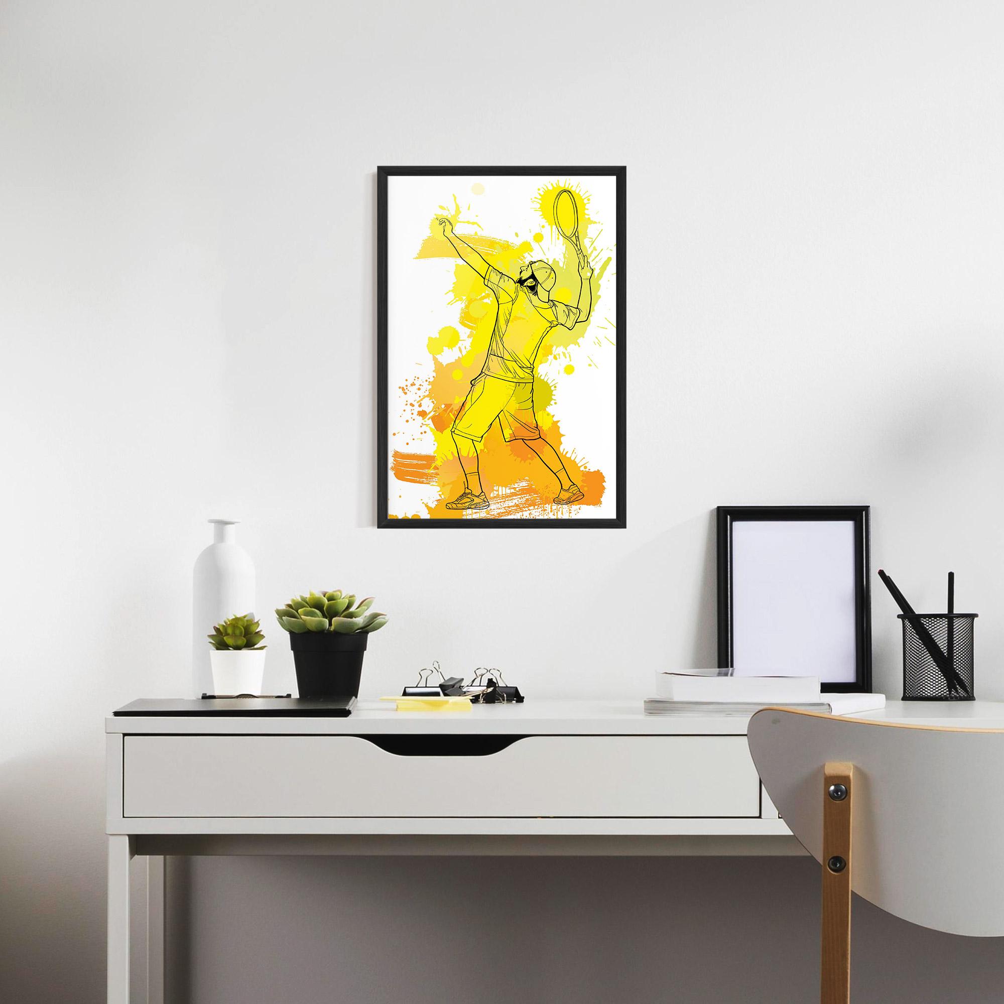 Gerahmte Poster Yellow Art Tennis mockup 7