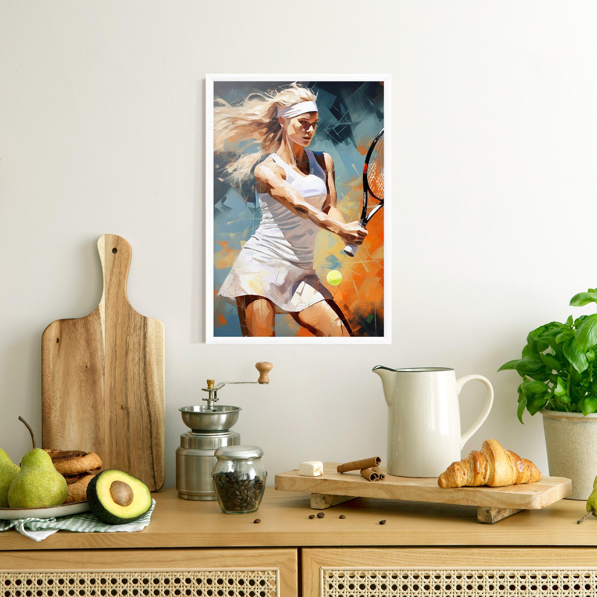 Gerahmte Poster Blonde Tennis Girl mockup 8
