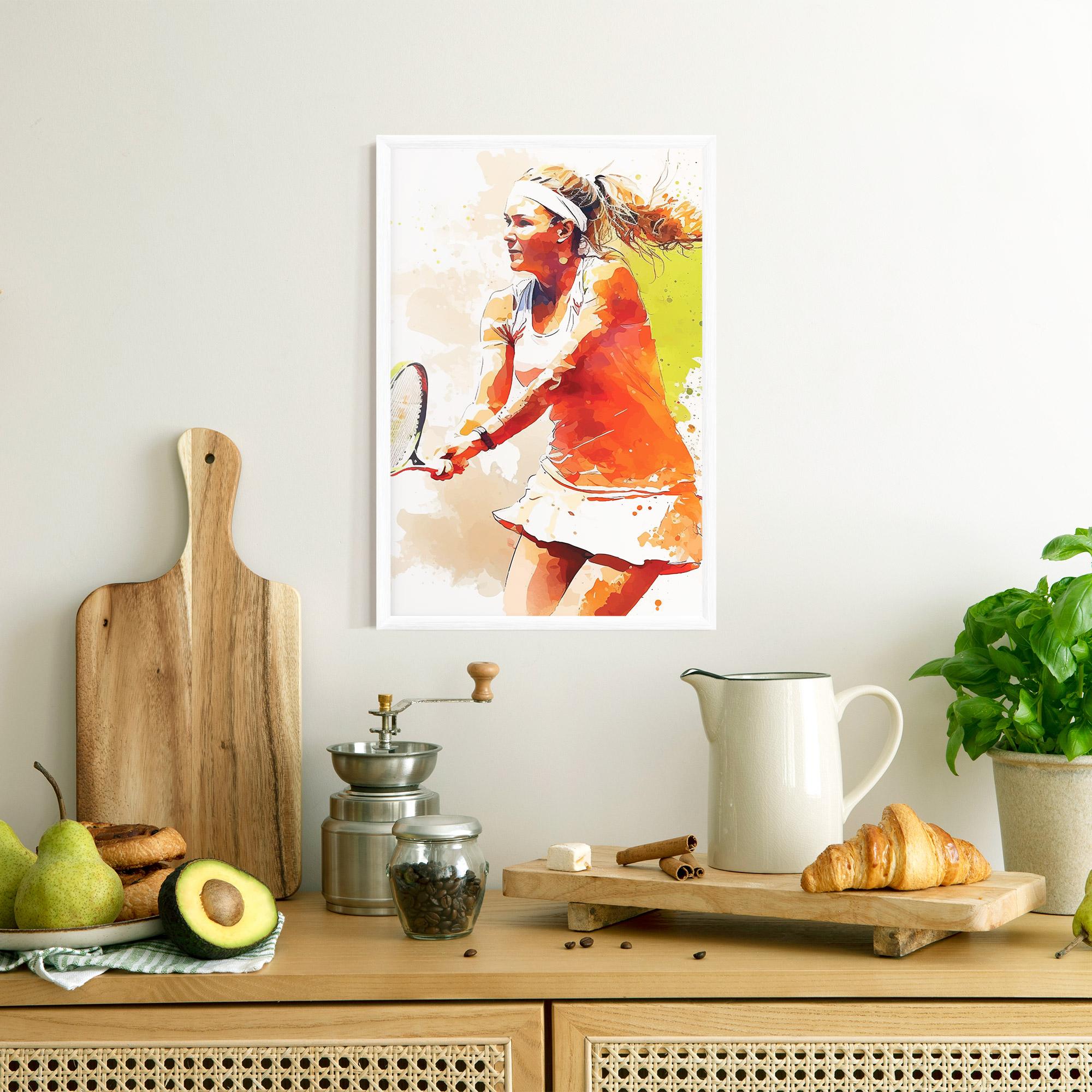 Gerahmte Poster Orange Watercolor Tennis mockup 8