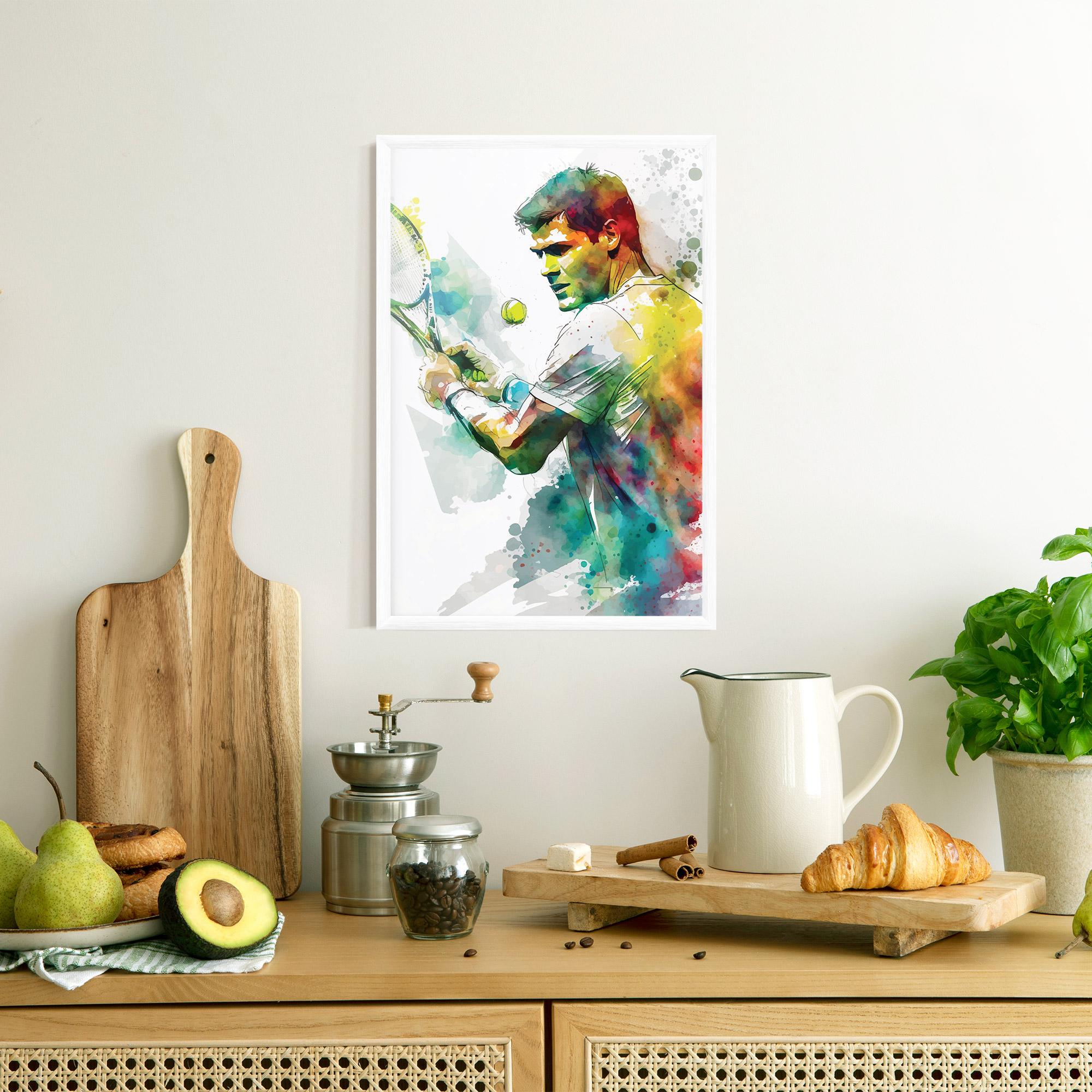 Gerahmte Poster Tenis Watercolor mockup 8