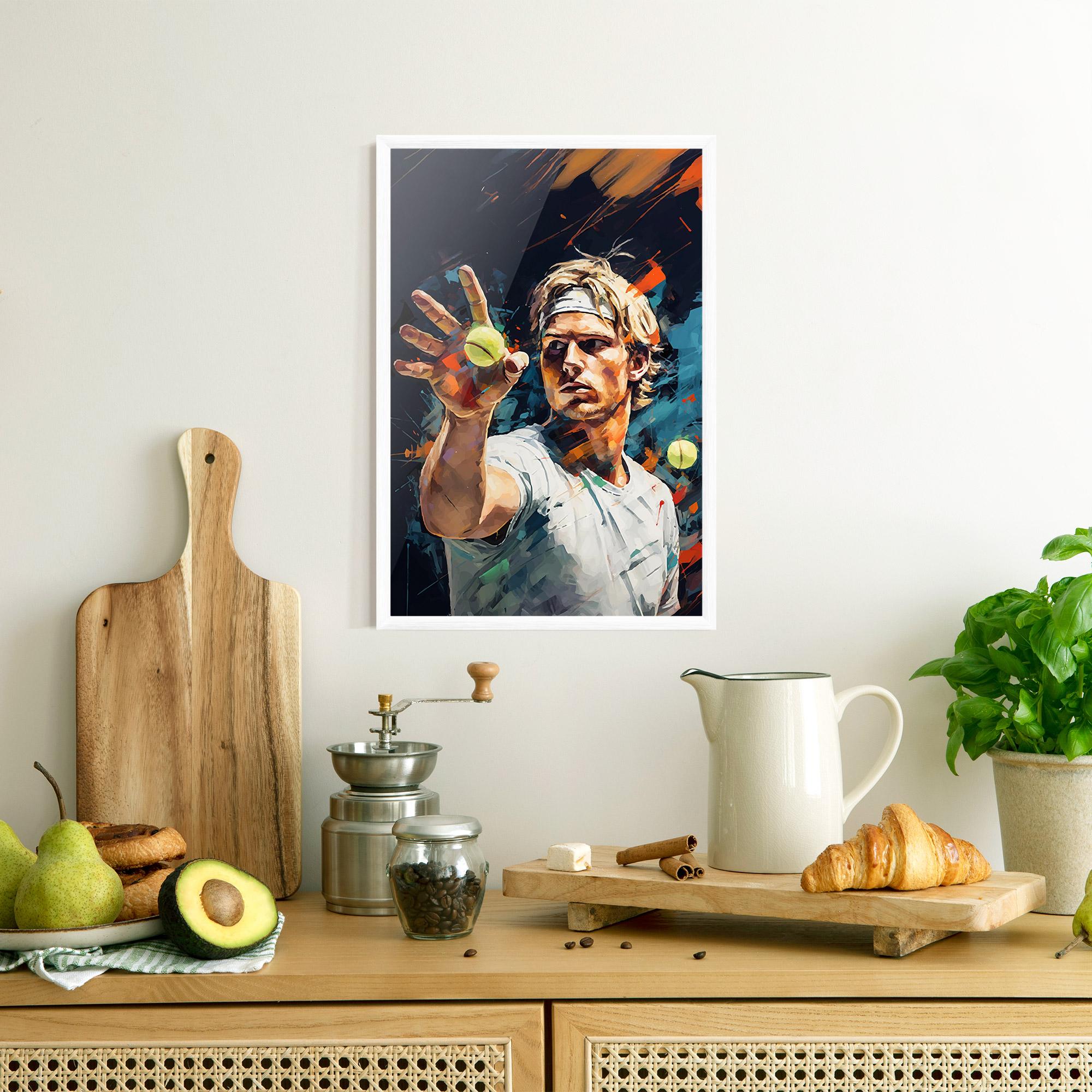 Gerahmte Poster Tennis Player Art mockup 8