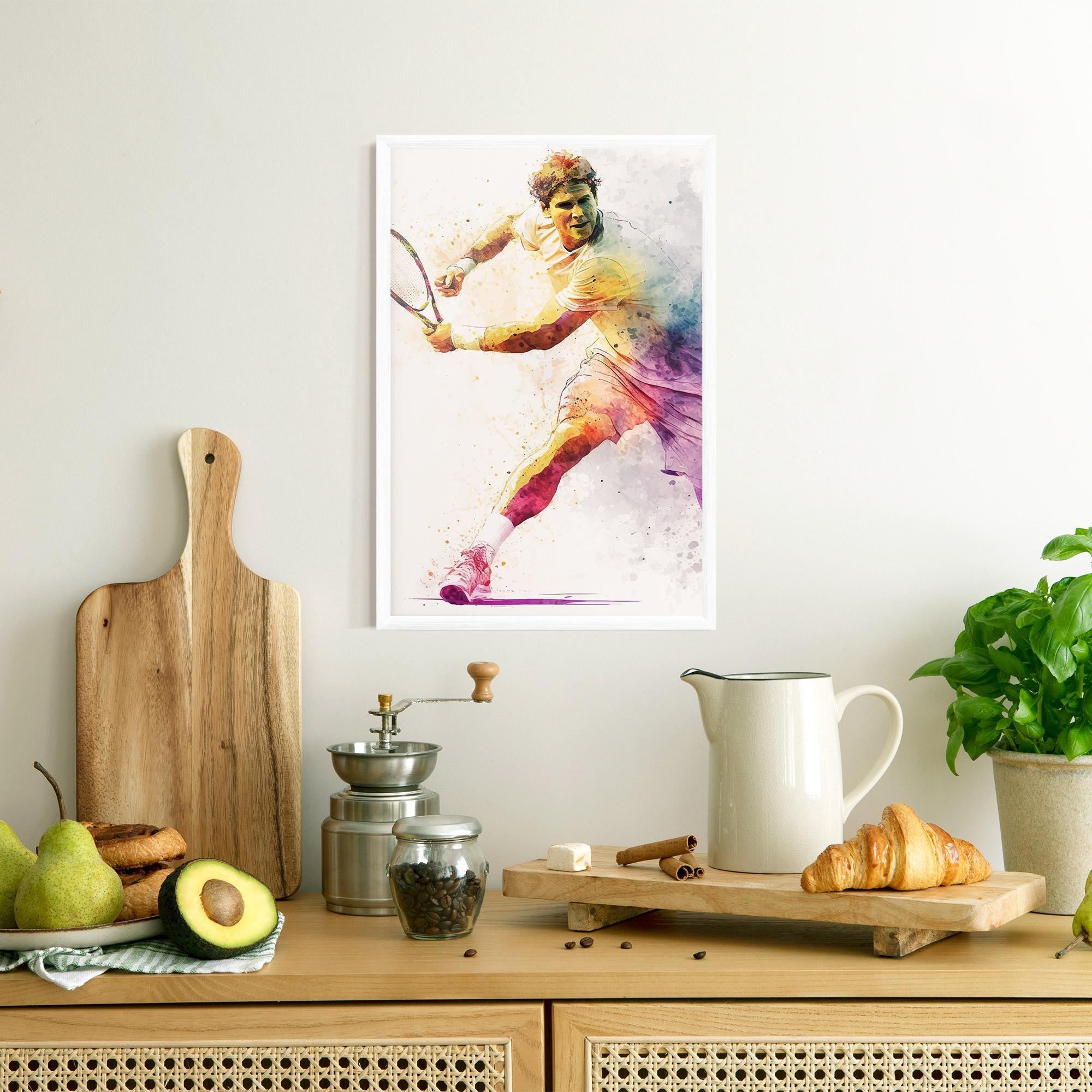 Gerahmte Poster Watercolor Tennis mockup 8