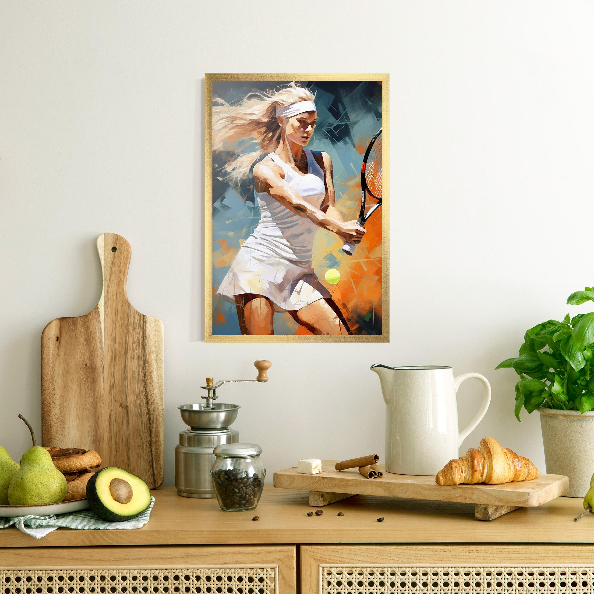 Gerahmte Poster Blonde Tennis Girl mockup 8