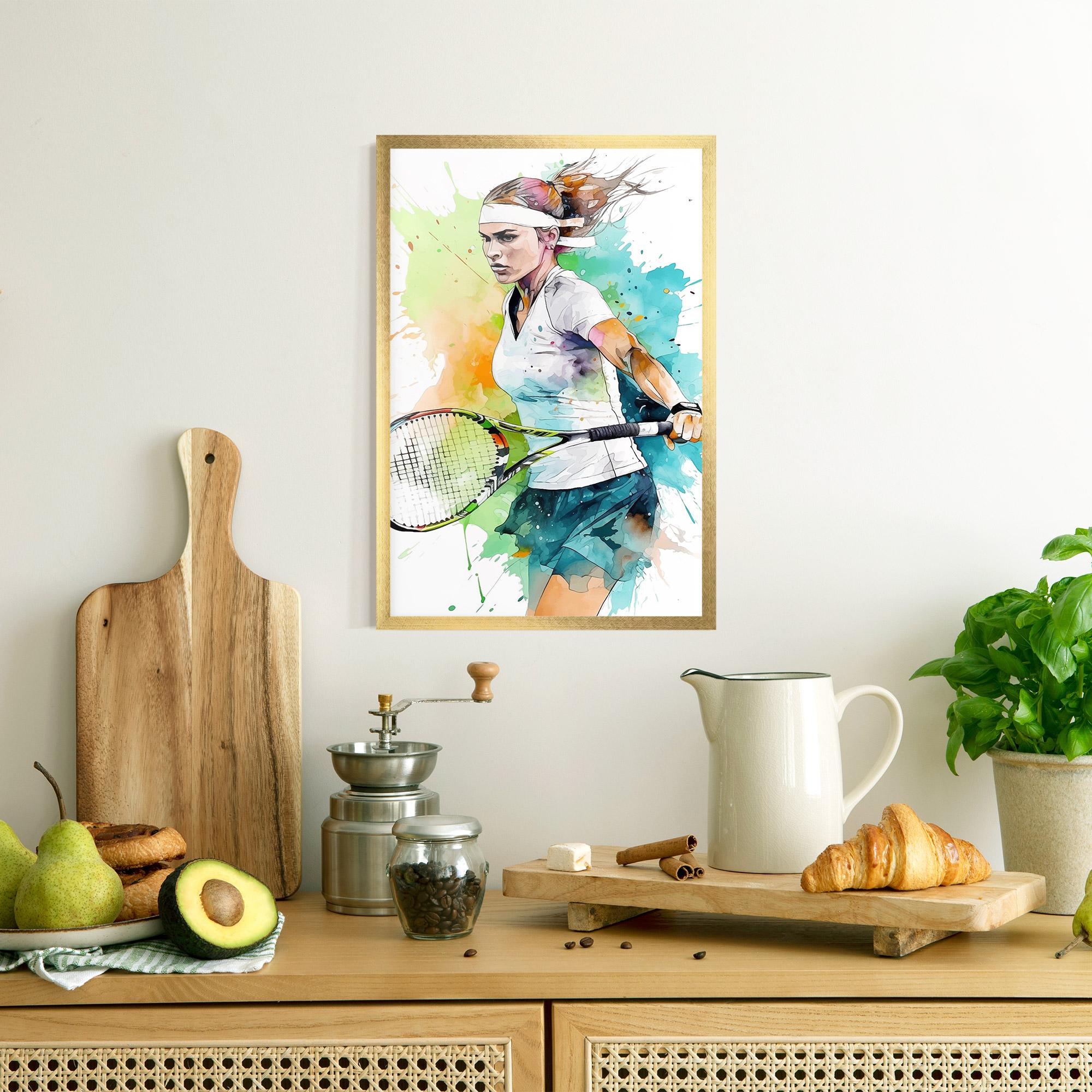 Gerahmte Poster Green Blue Tennis mockup 8