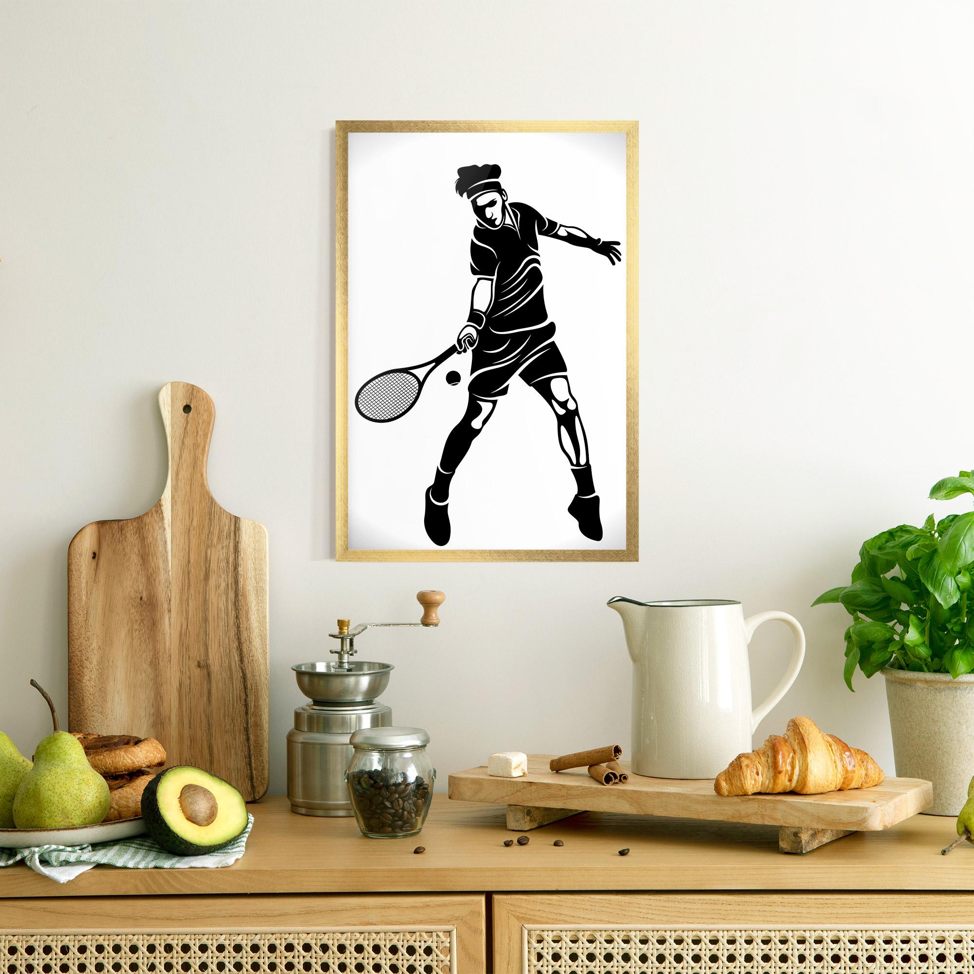 Gerahmte Poster Tennis Player Line mockup 8