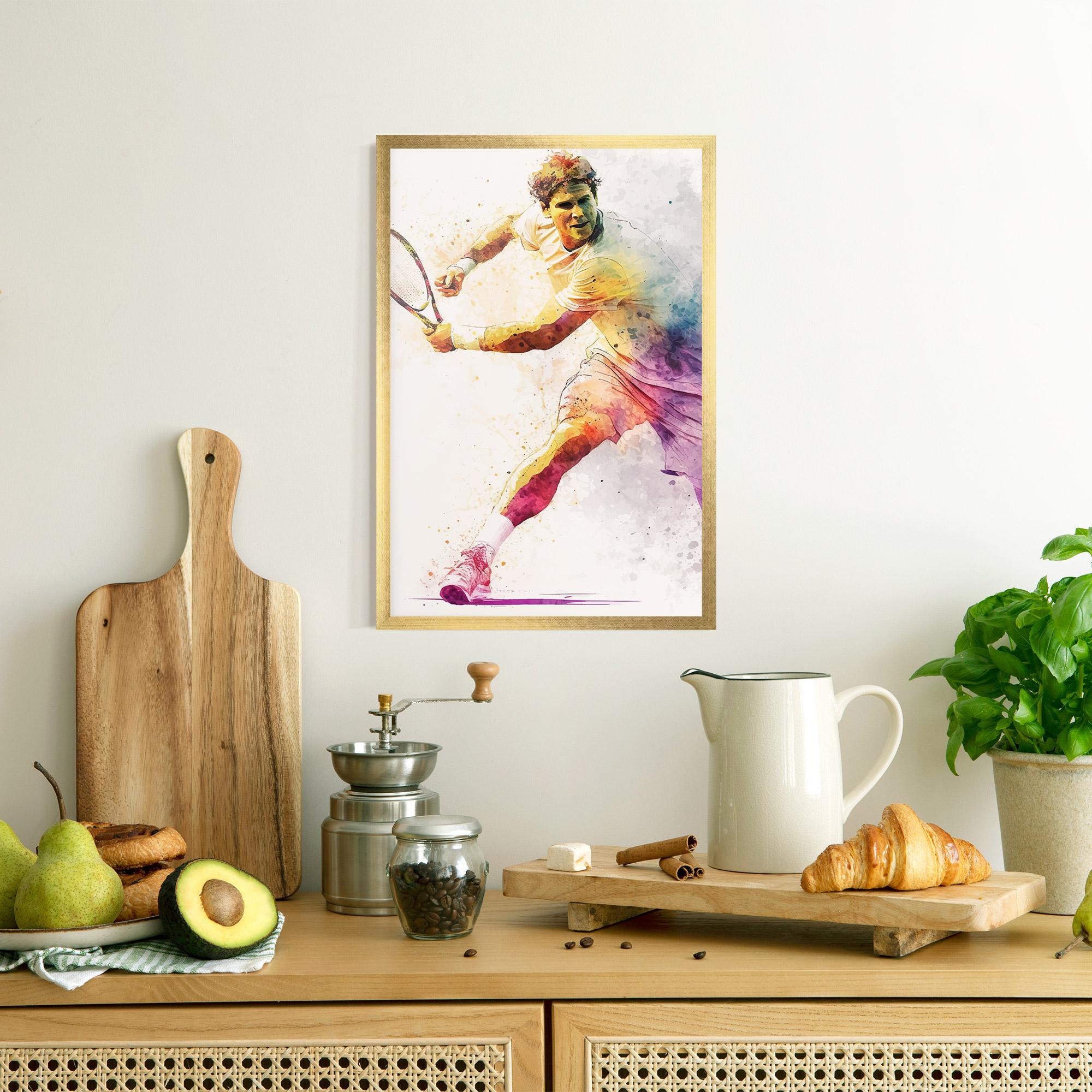 Gerahmte Poster Watercolor Tennis mockup 8