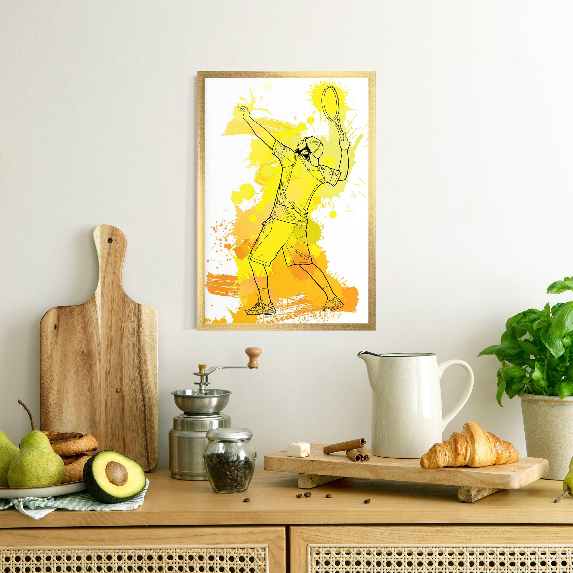 Gerahmte Poster Yellow Art Tennis mockup 8