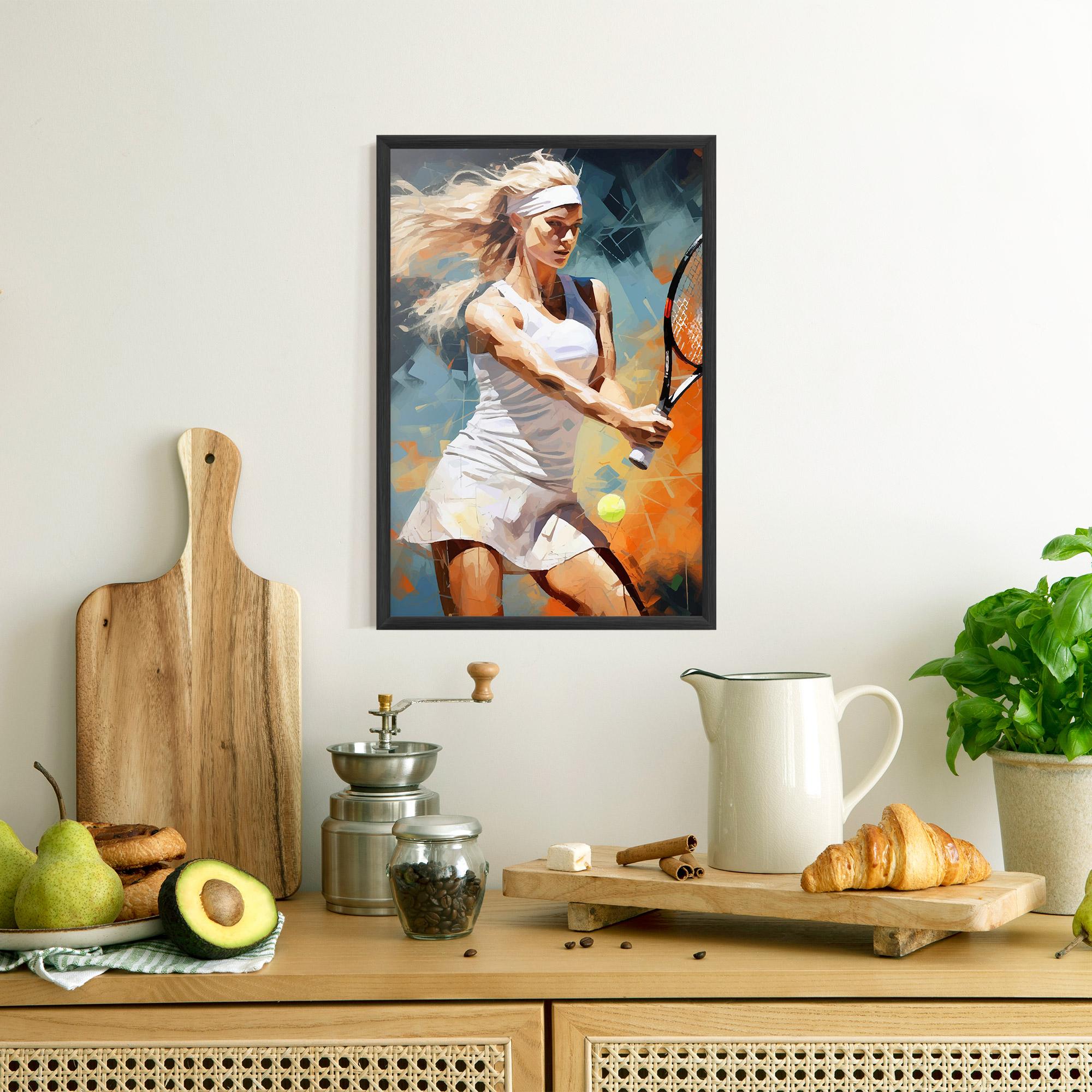 Gerahmte Poster Blonde Tennis Girl mockup 8