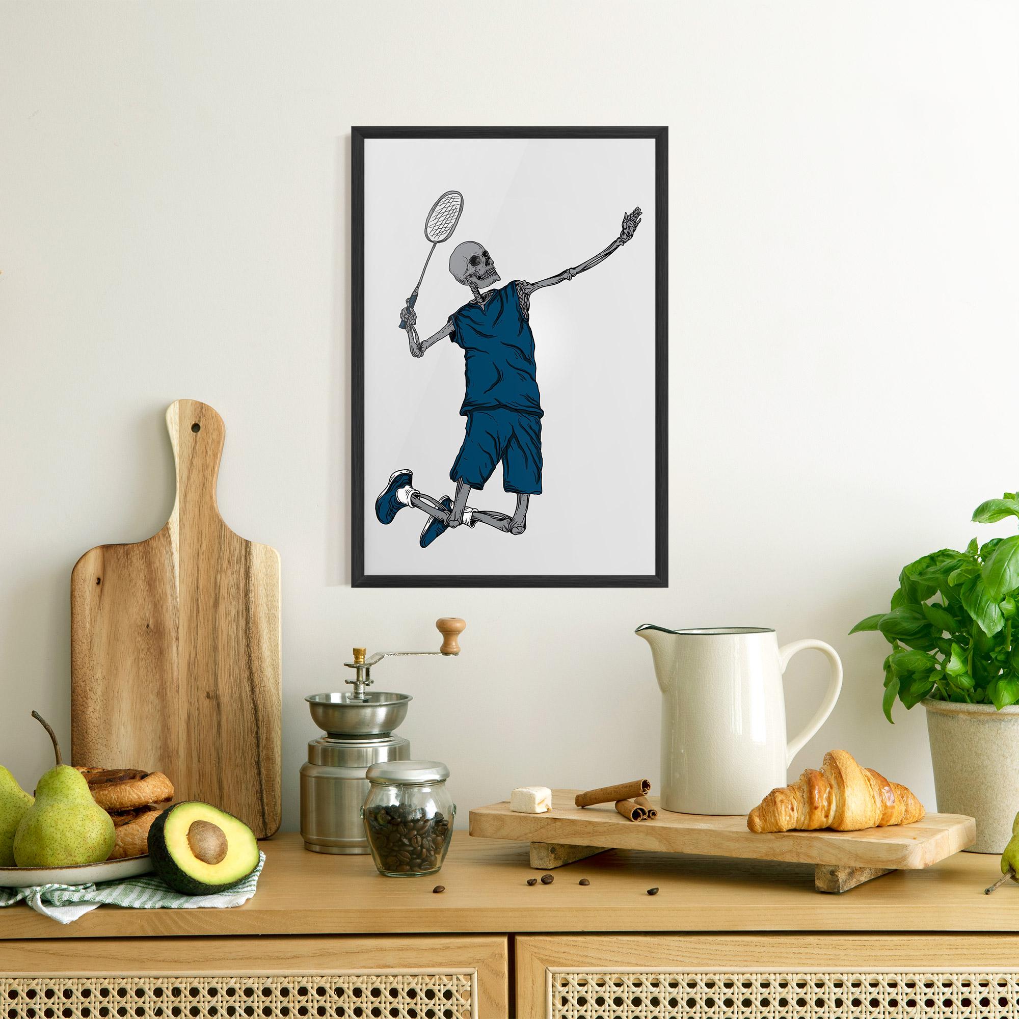 Gerahmte Poster Blue Skull Tennis mockup 8