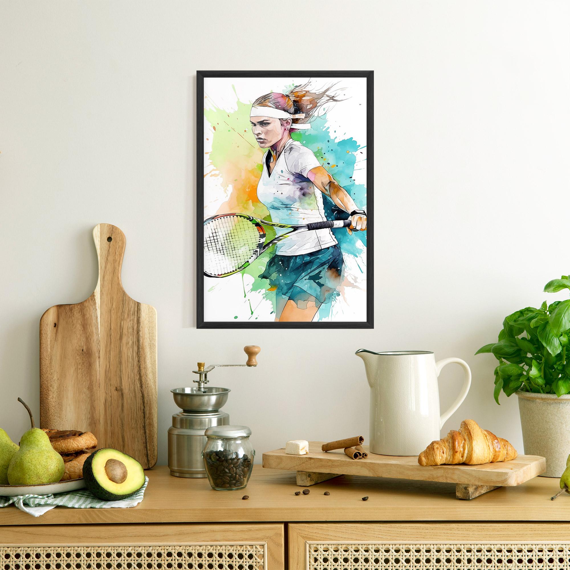 Gerahmte Poster Green Blue Tennis mockup 8