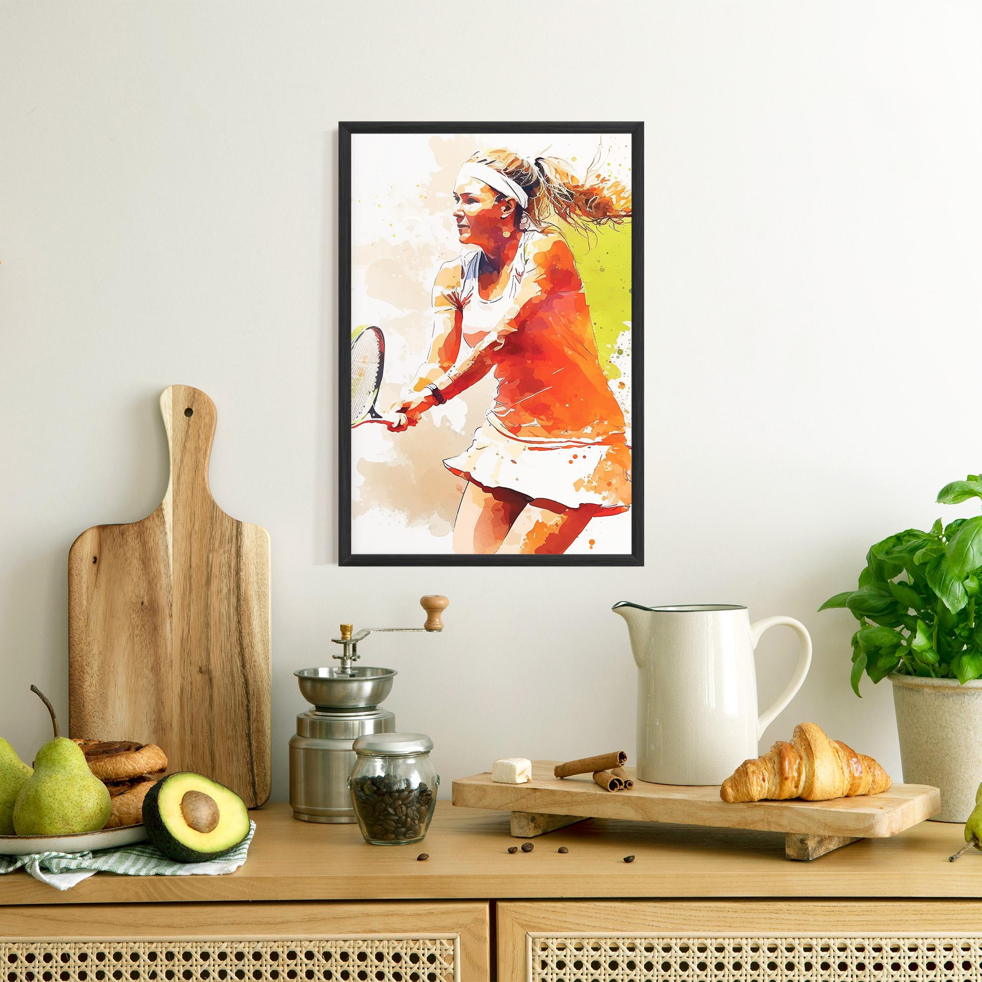 Gerahmte Poster Orange Watercolor Tennis mockup 8