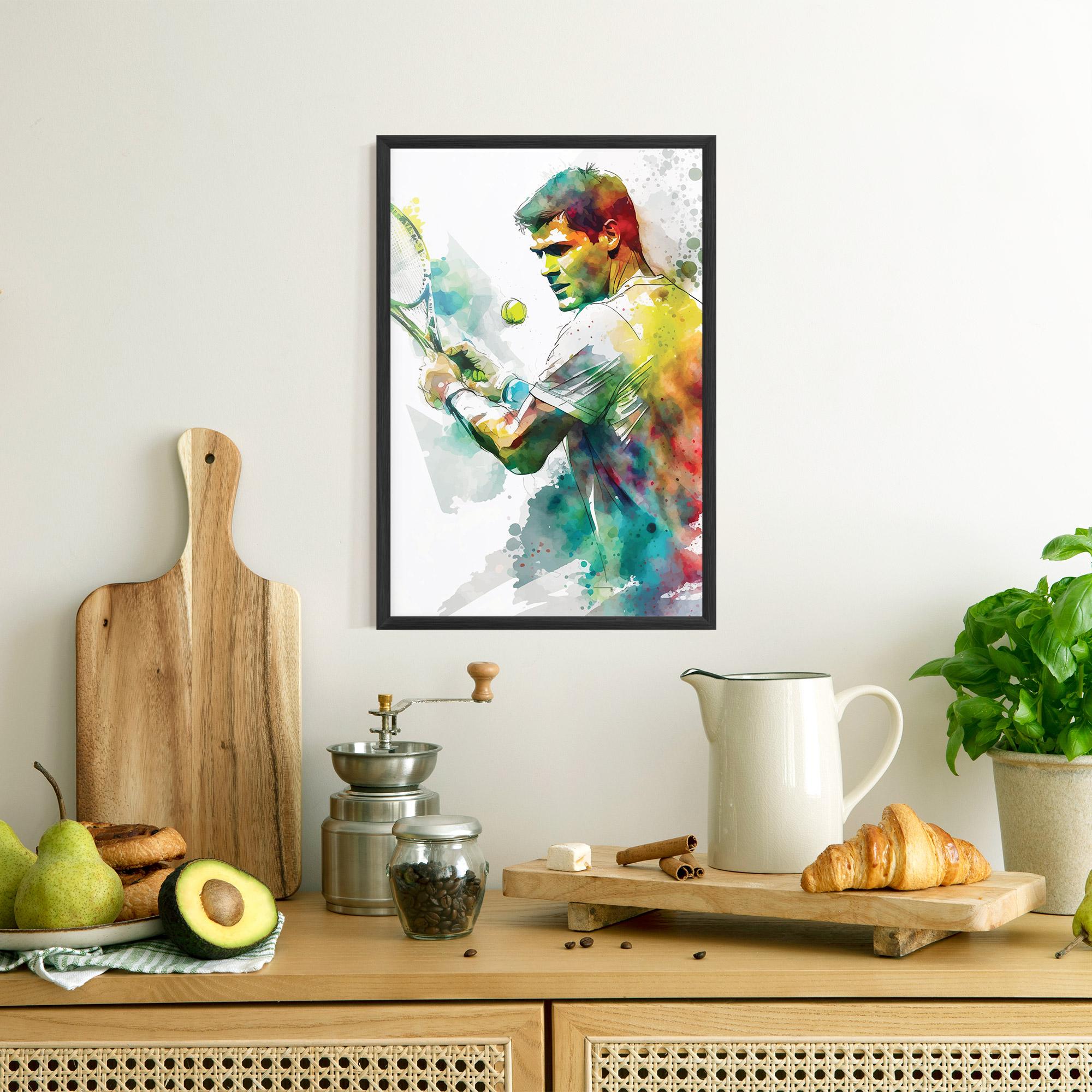 Gerahmte Poster Tenis Watercolor mockup 8