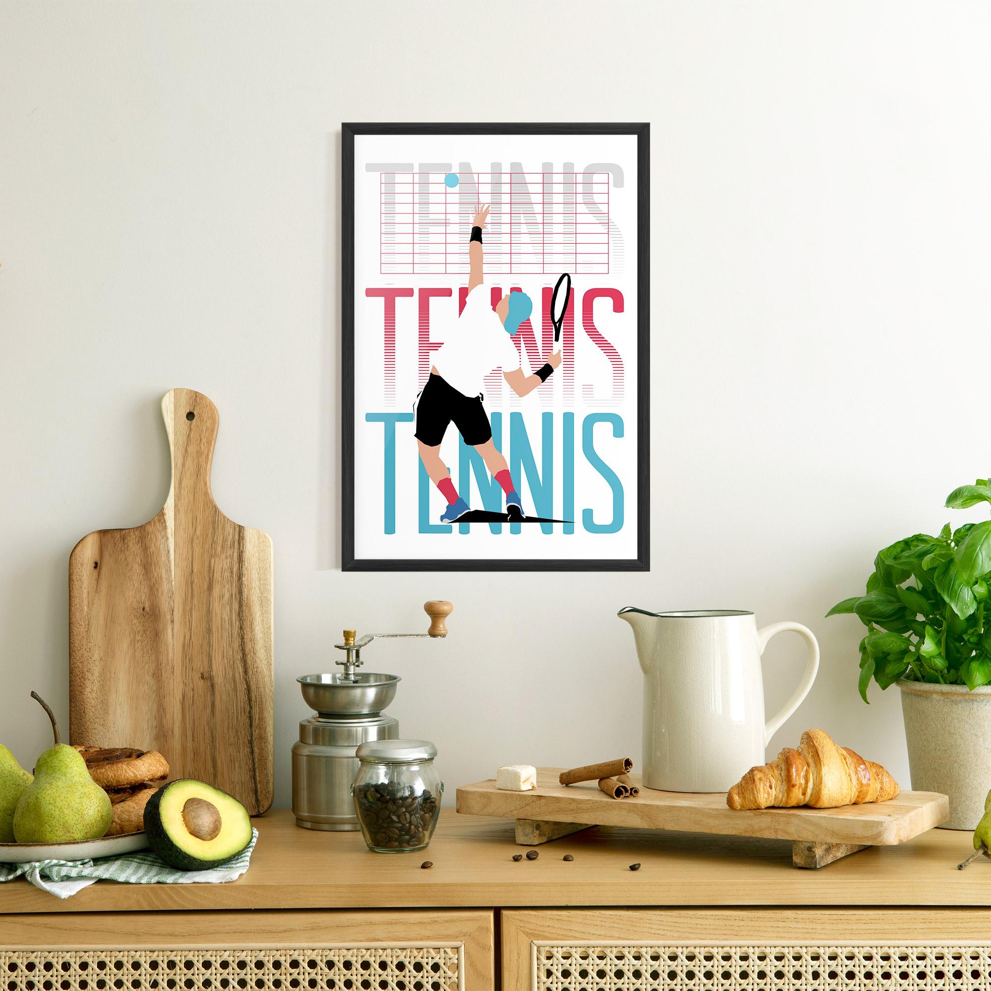 Gerahmte Poster Tennis Ball Jump mockup 8