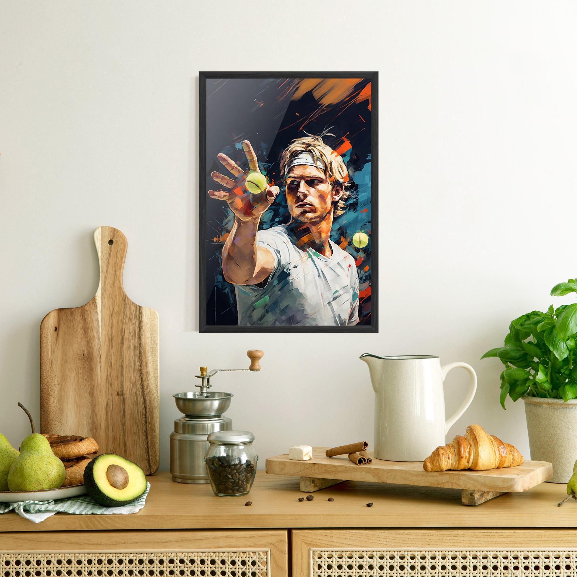 Gerahmte Poster Tennis Player Art mockup 8