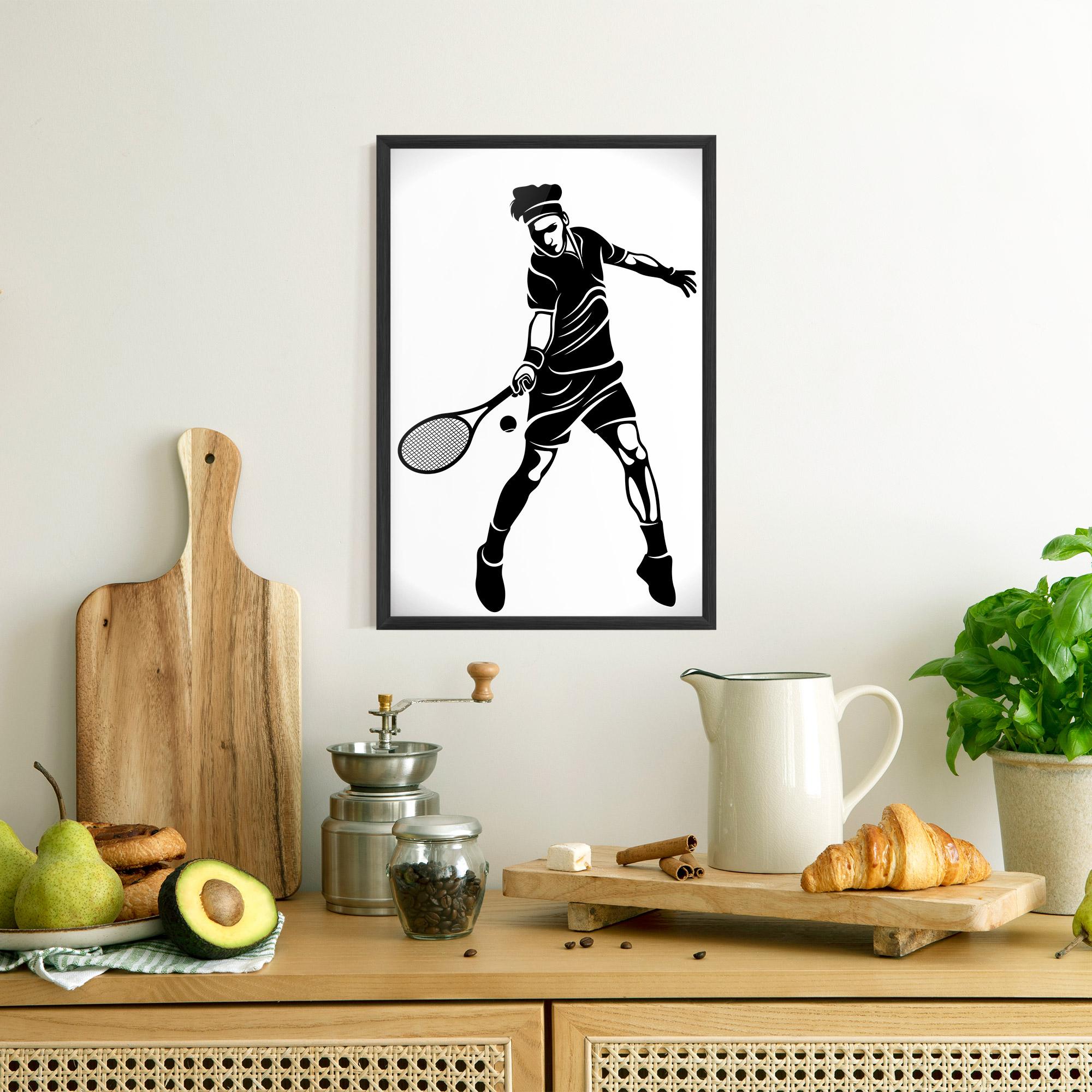 Gerahmte Poster Tennis Player Line mockup 8