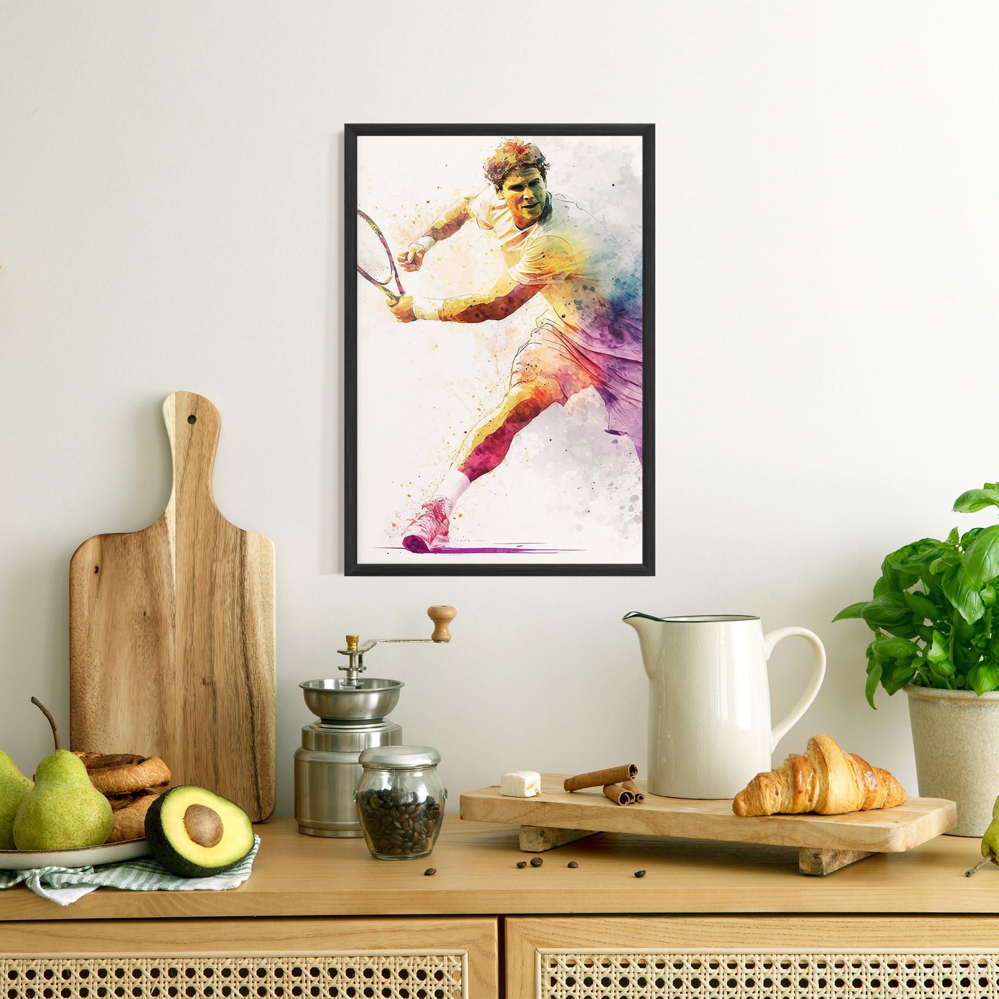 Gerahmte Poster Watercolor Tennis mockup 8