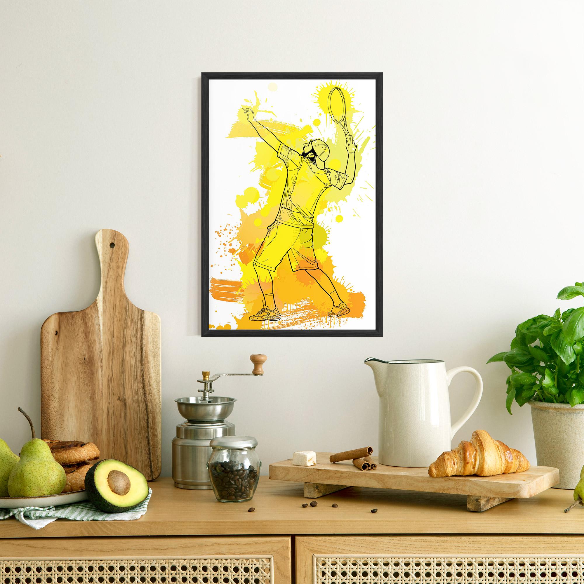 Gerahmte Poster Yellow Art Tennis mockup 8