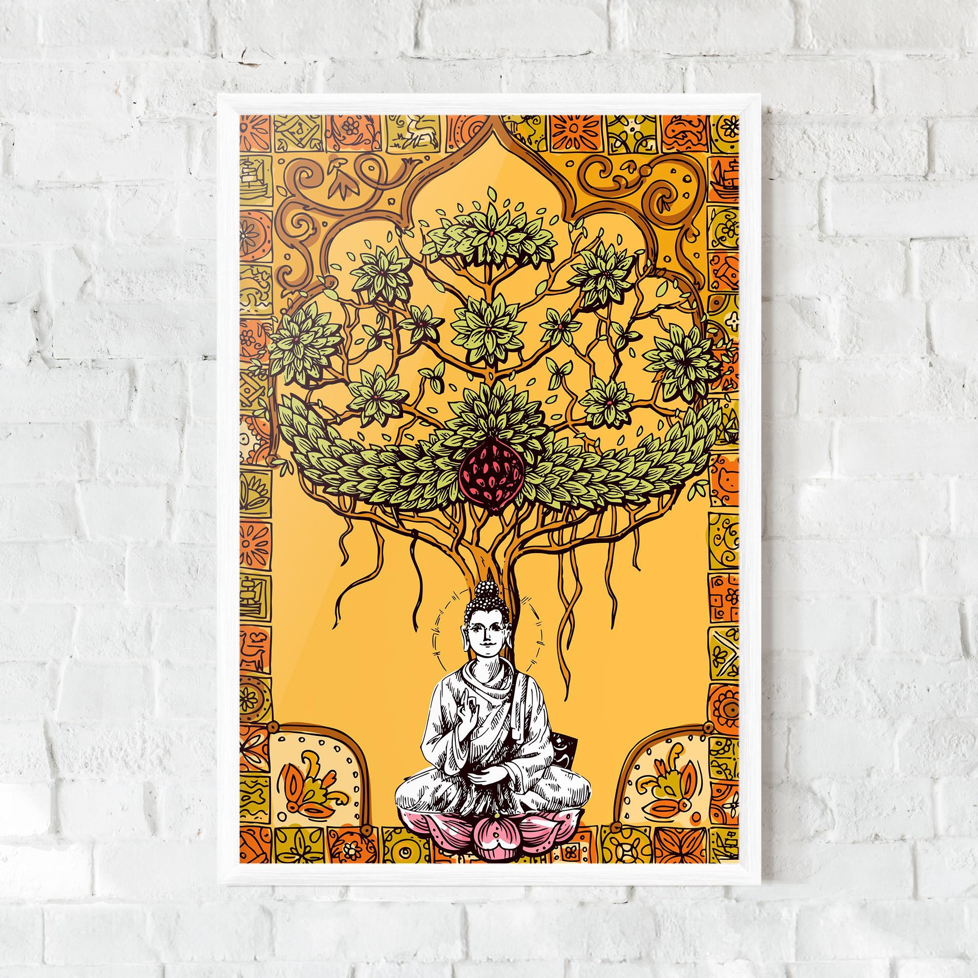Gerahmte Poster Meditation Three mockup 0