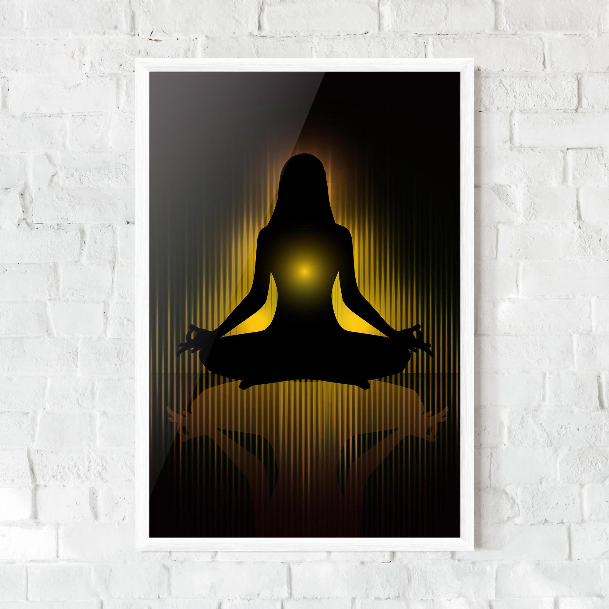 Gerahmte Poster Yellow Light Yoga mockup 0