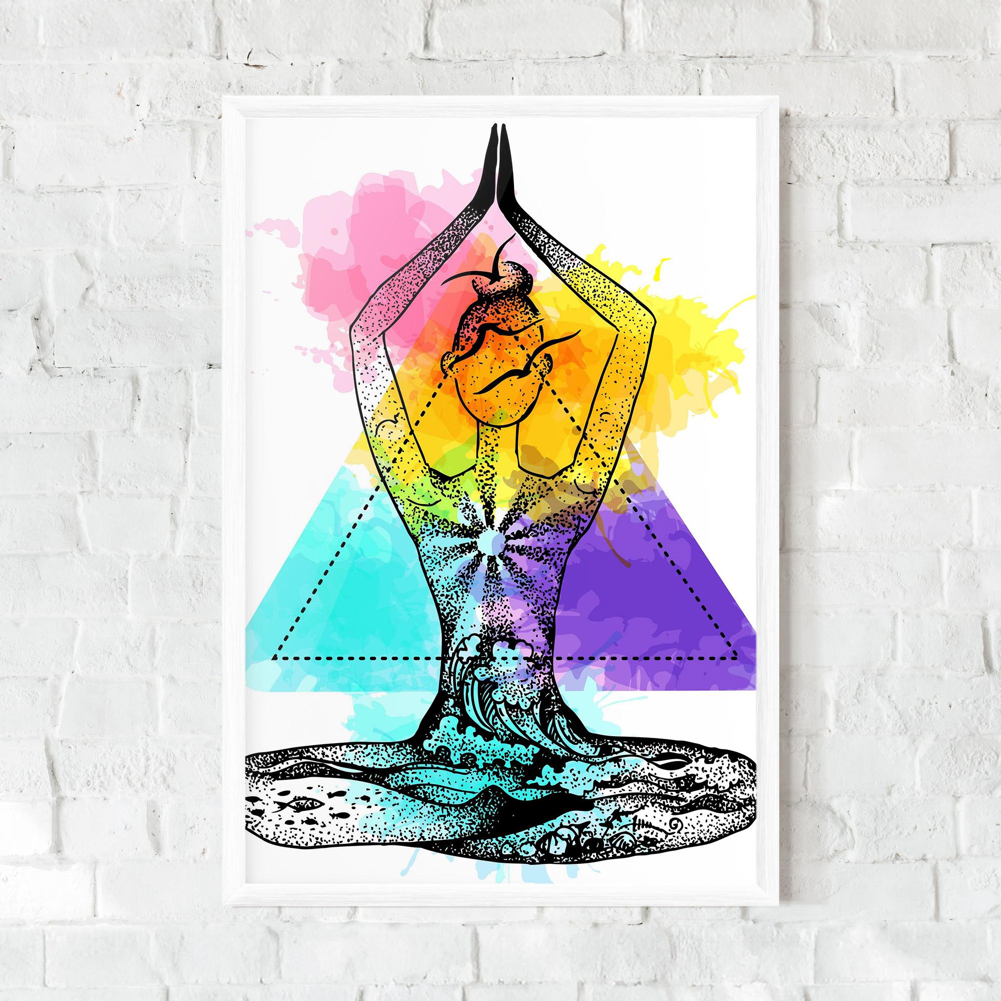 Gerahmte Poster Yoga Triangle mockup 0