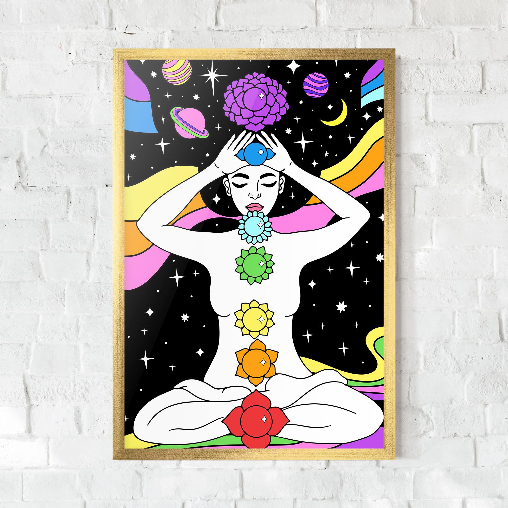Gerahmte Poster Chakras Meditation mockup 0