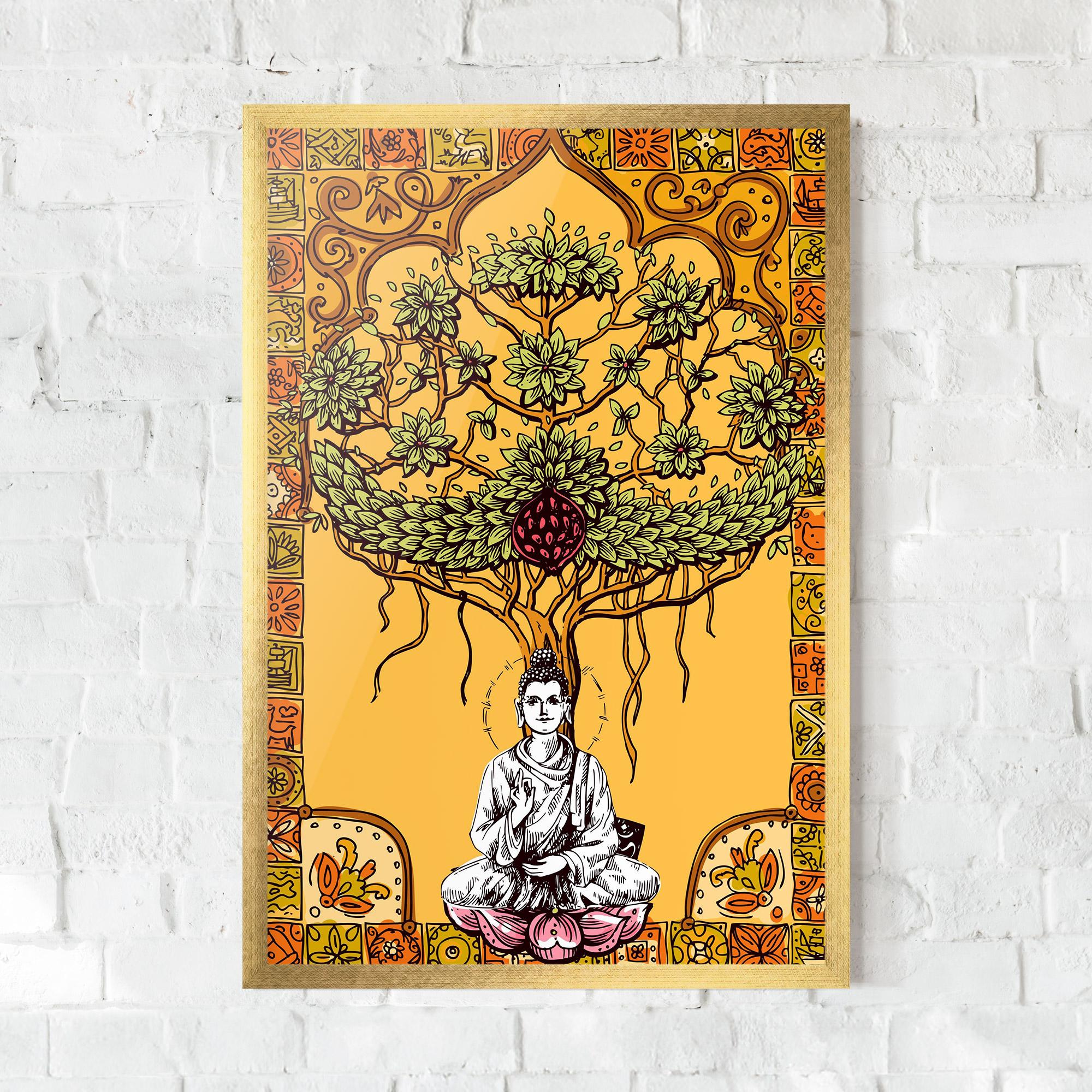 Gerahmte Poster Meditation Three mockup 0