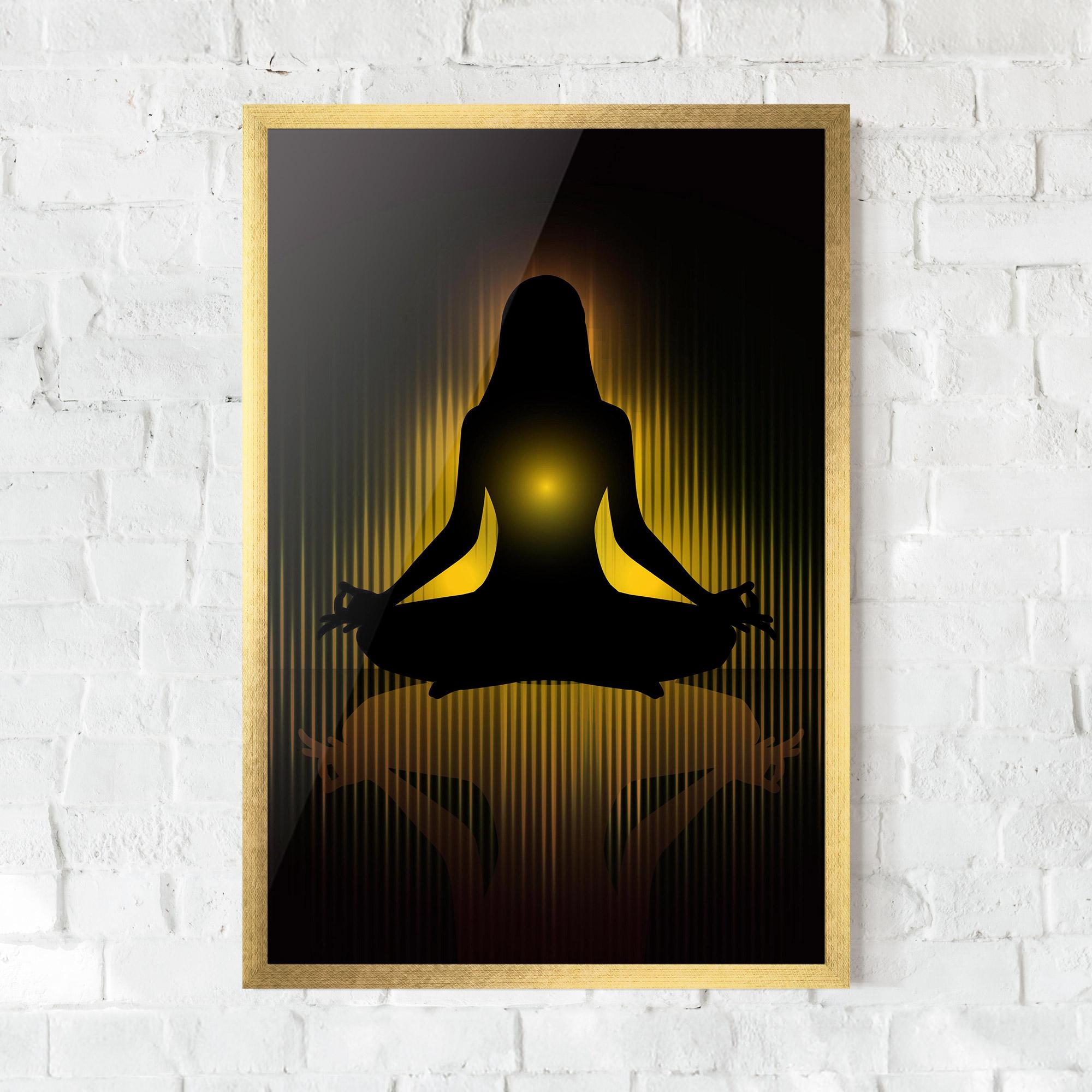 Gerahmte Poster Yellow Light Yoga mockup 0