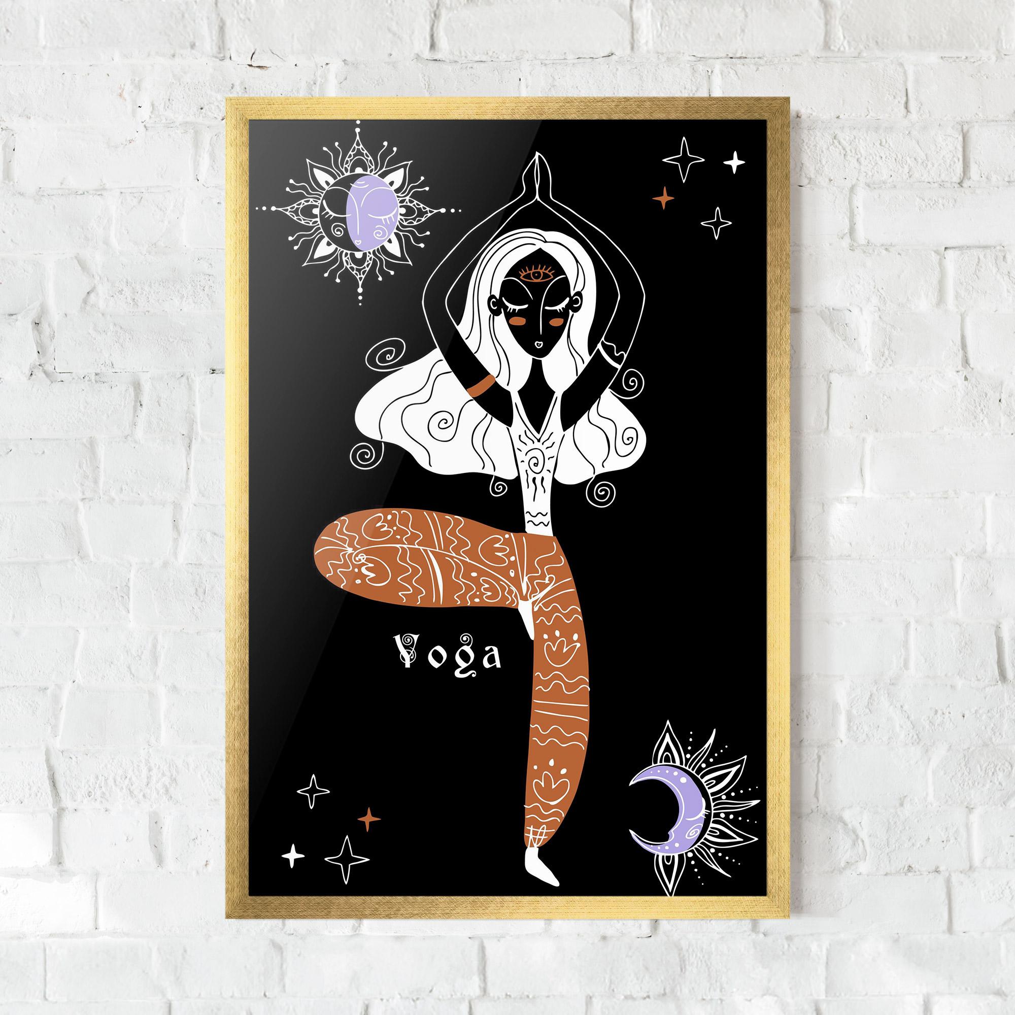 Gerahmte Poster Yoga Girl mockup 0
