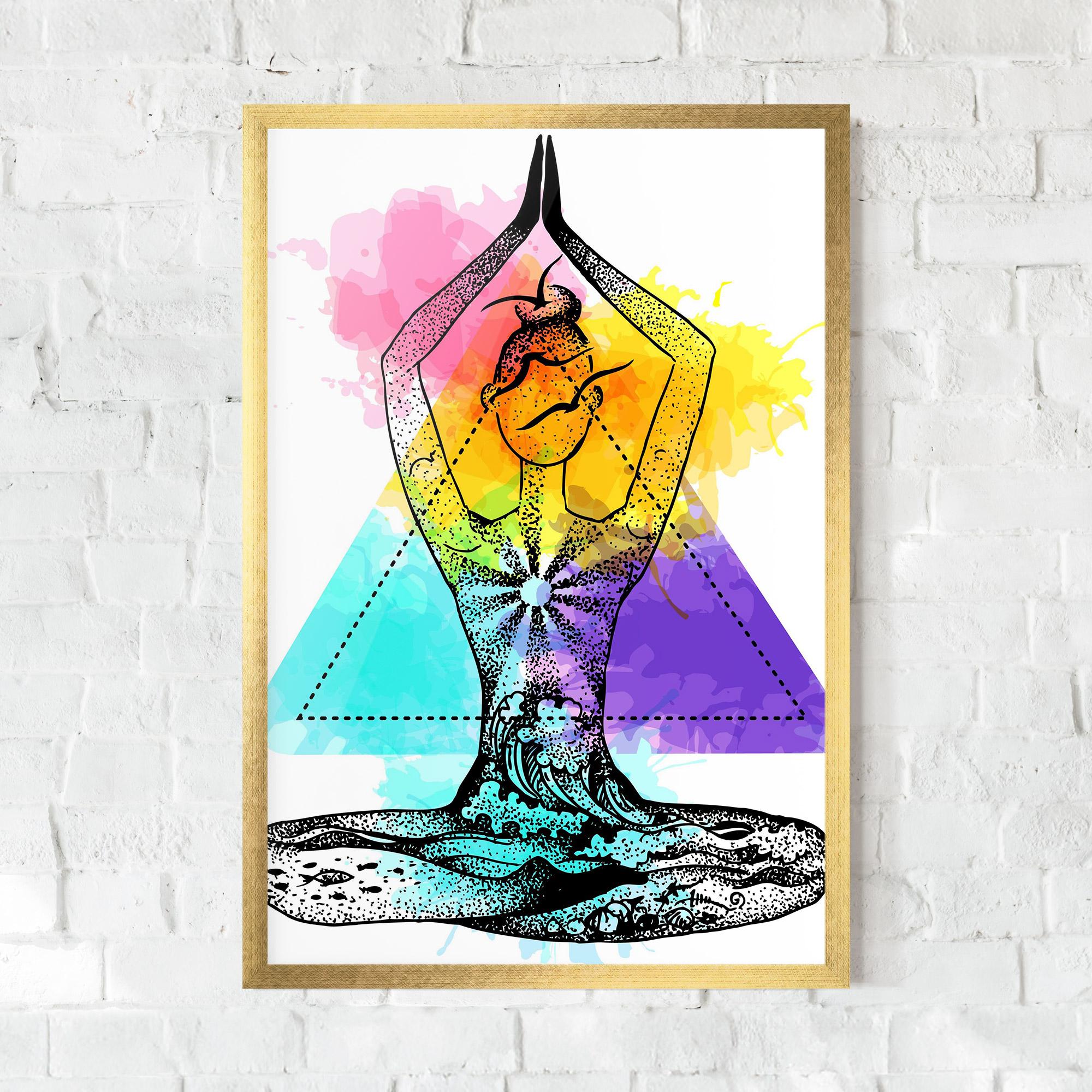 Gerahmte Poster Yoga Triangle mockup 0