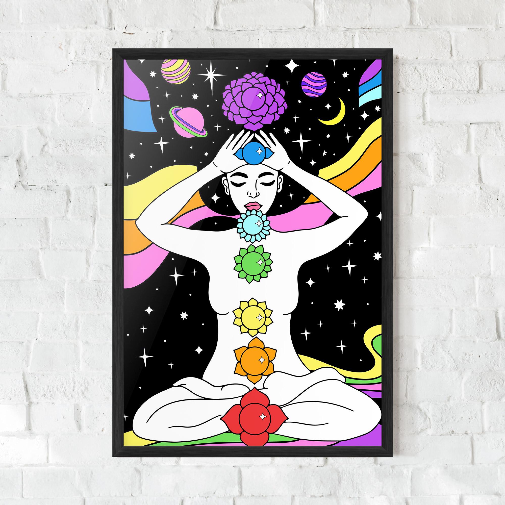 Gerahmte Poster Chakras Meditation mockup 0