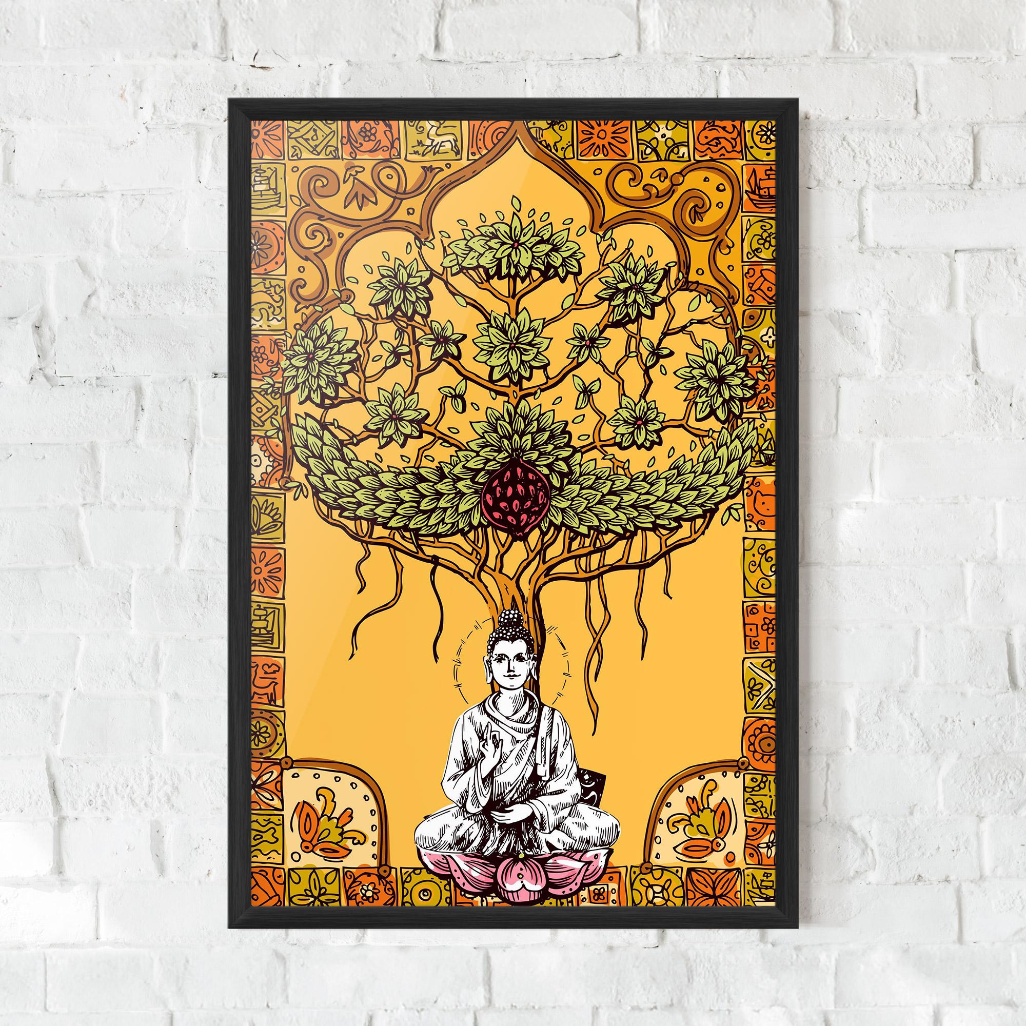 Gerahmte Poster Meditation Three mockup 0