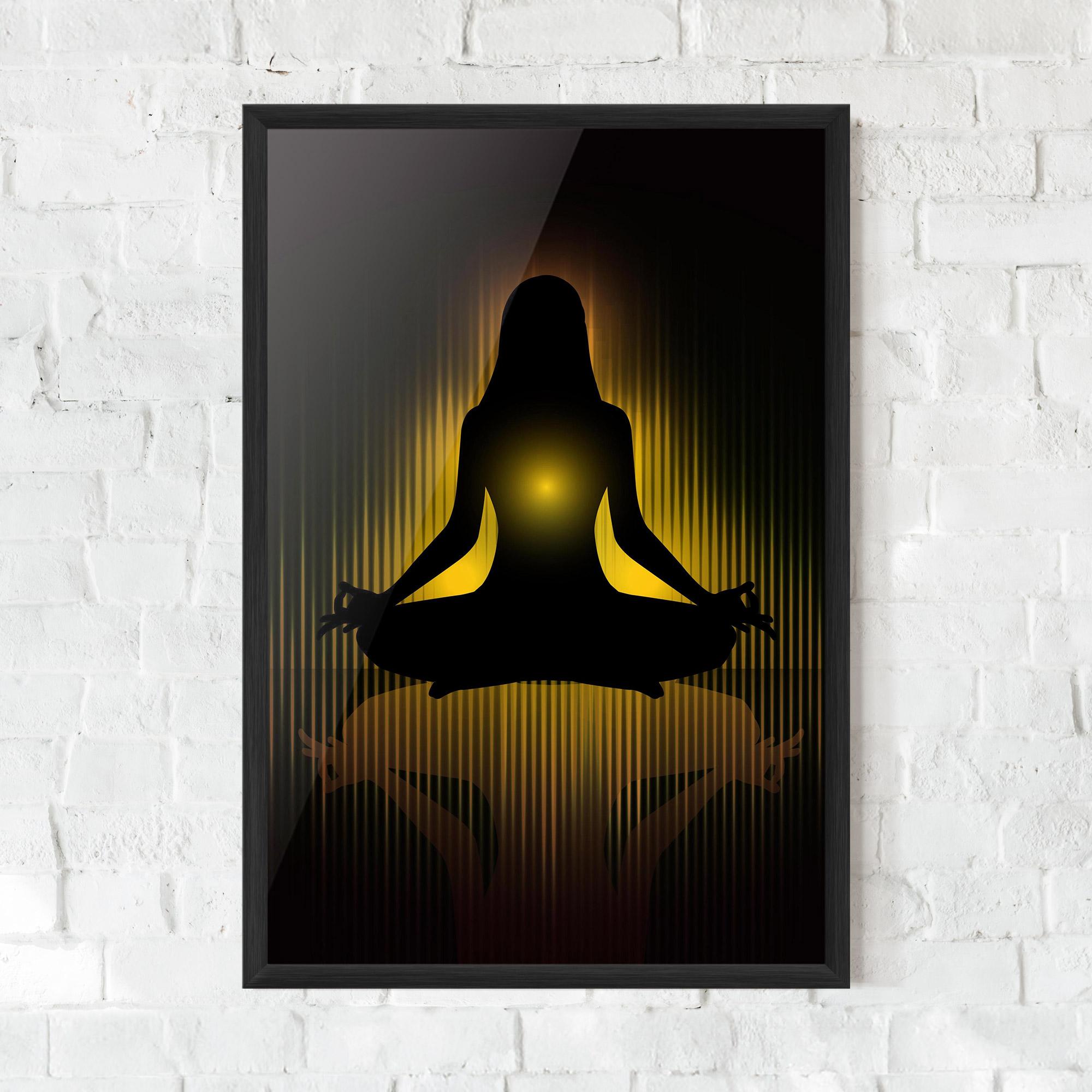 Gerahmte Poster Yellow Light Yoga mockup 0