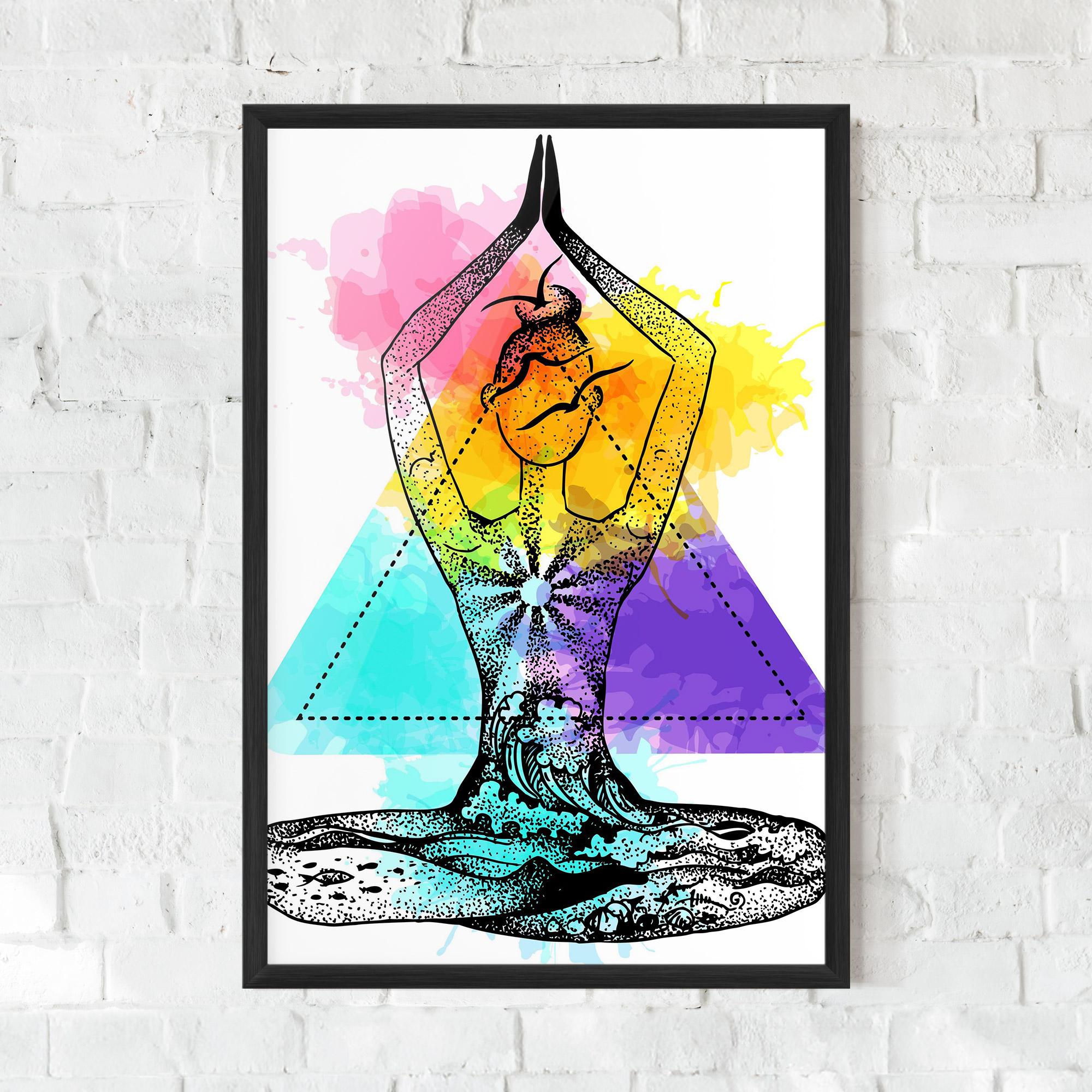 Gerahmte Poster Yoga Triangle mockup 0