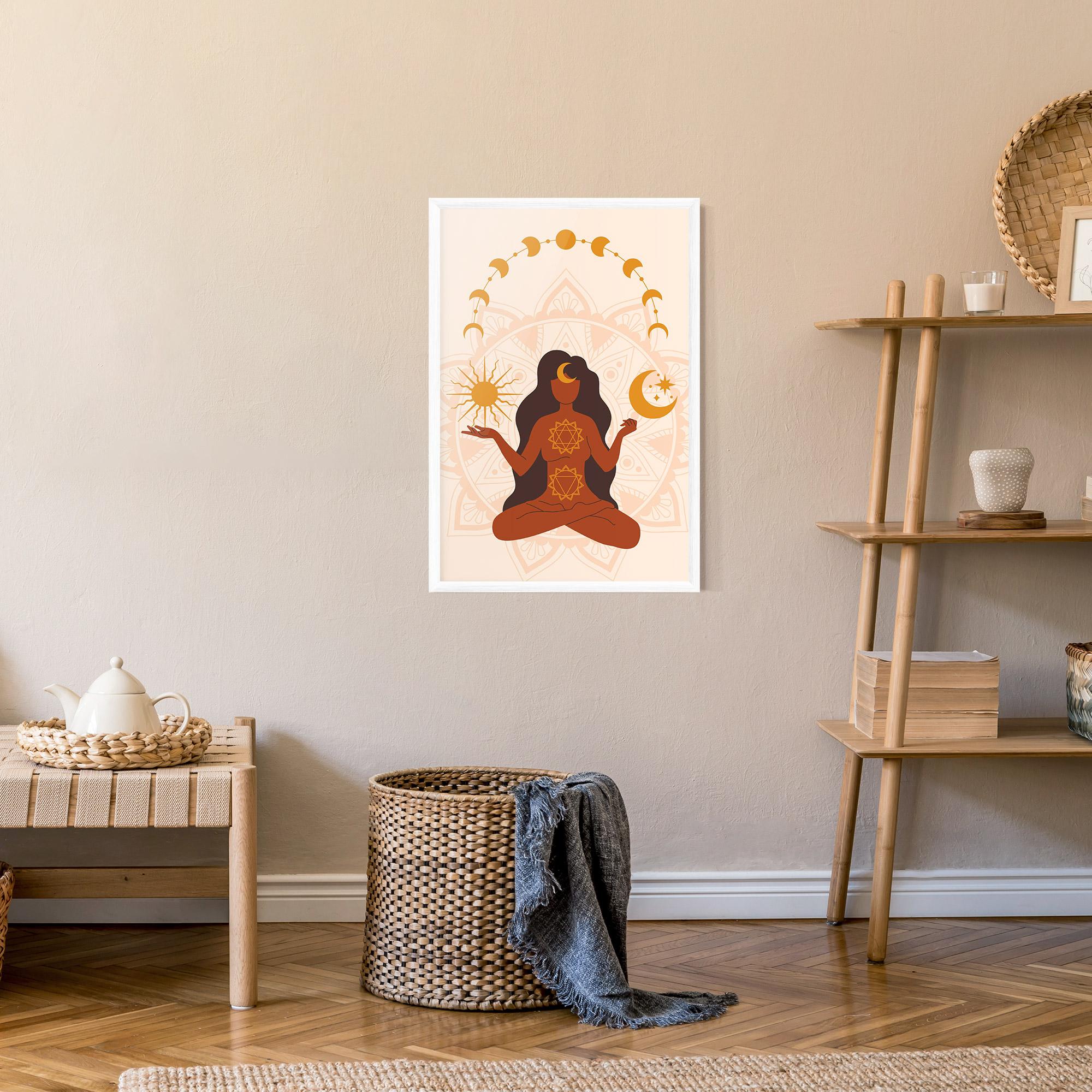 Gerahmte Poster Moon Sun Meditation mockup 9