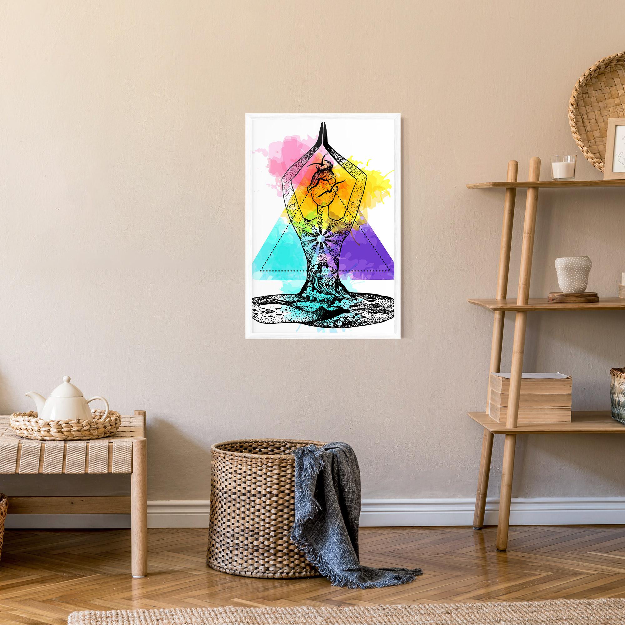 Gerahmte Poster Yoga Triangle mockup 9