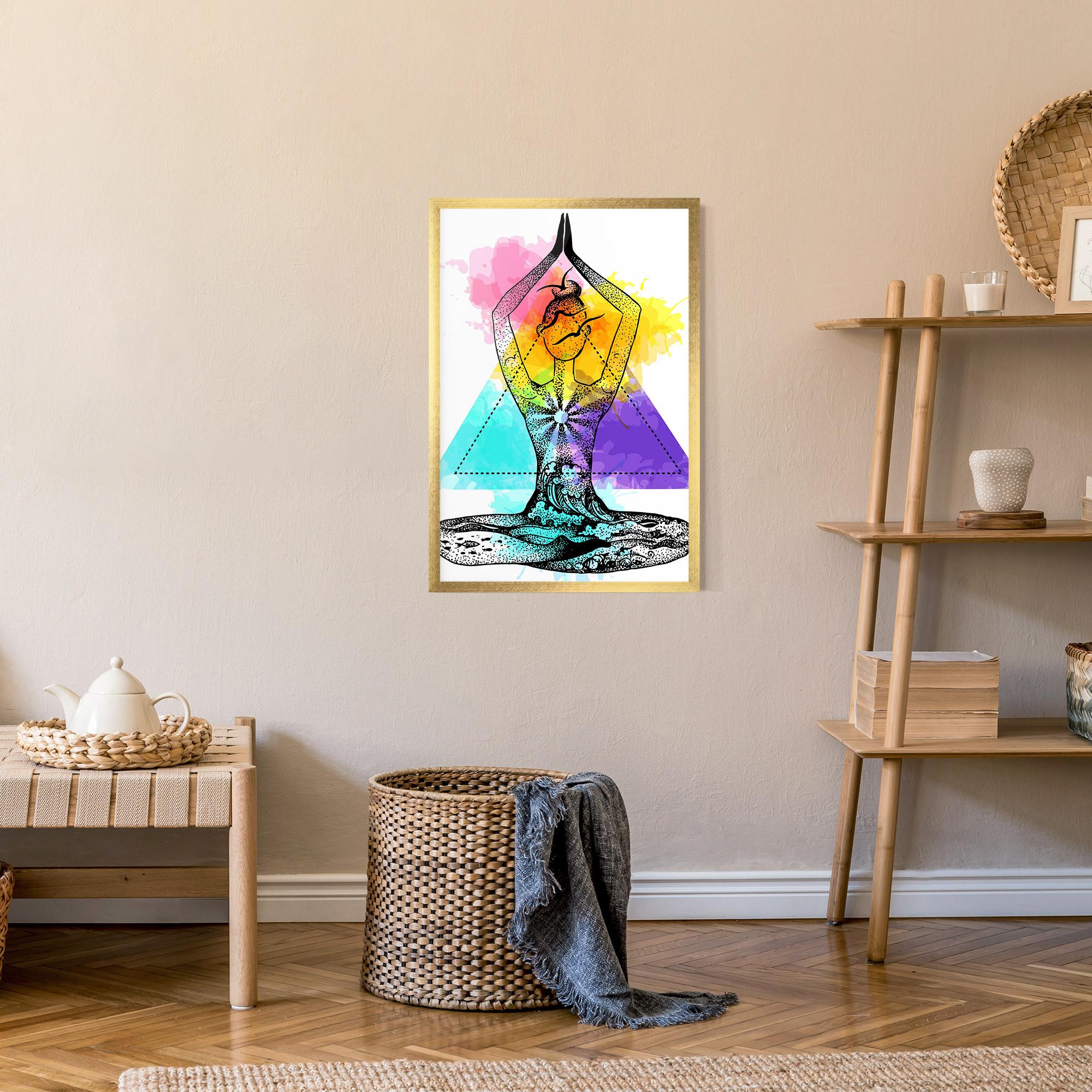 Gerahmte Poster Yoga Triangle mockup 9