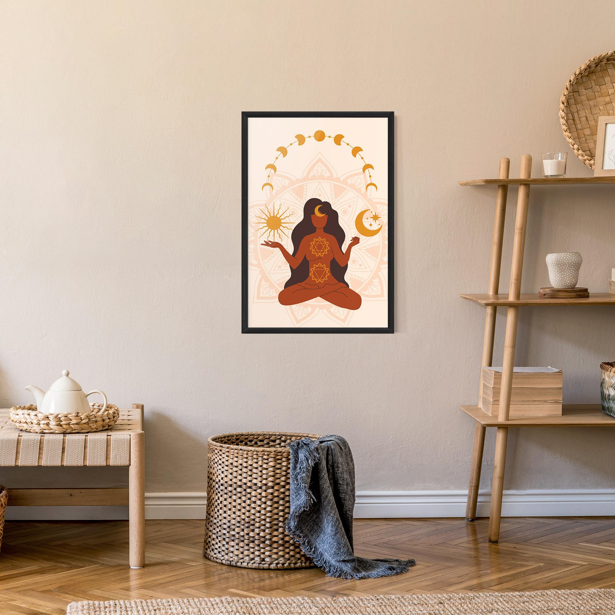Gerahmte Poster Moon Sun Meditation mockup 9
