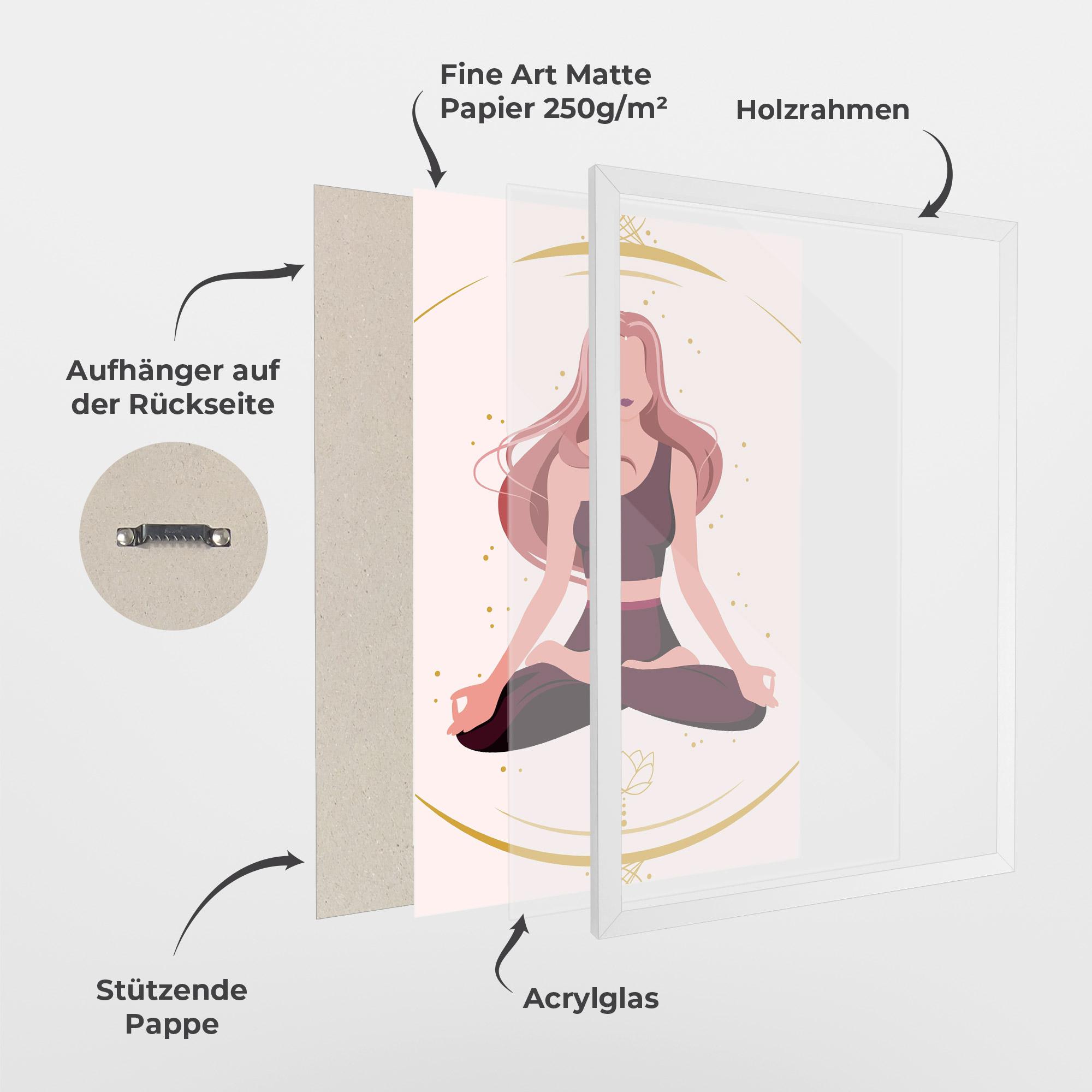 Gerahmte Poster Pretty Yoga Girl mockup 1