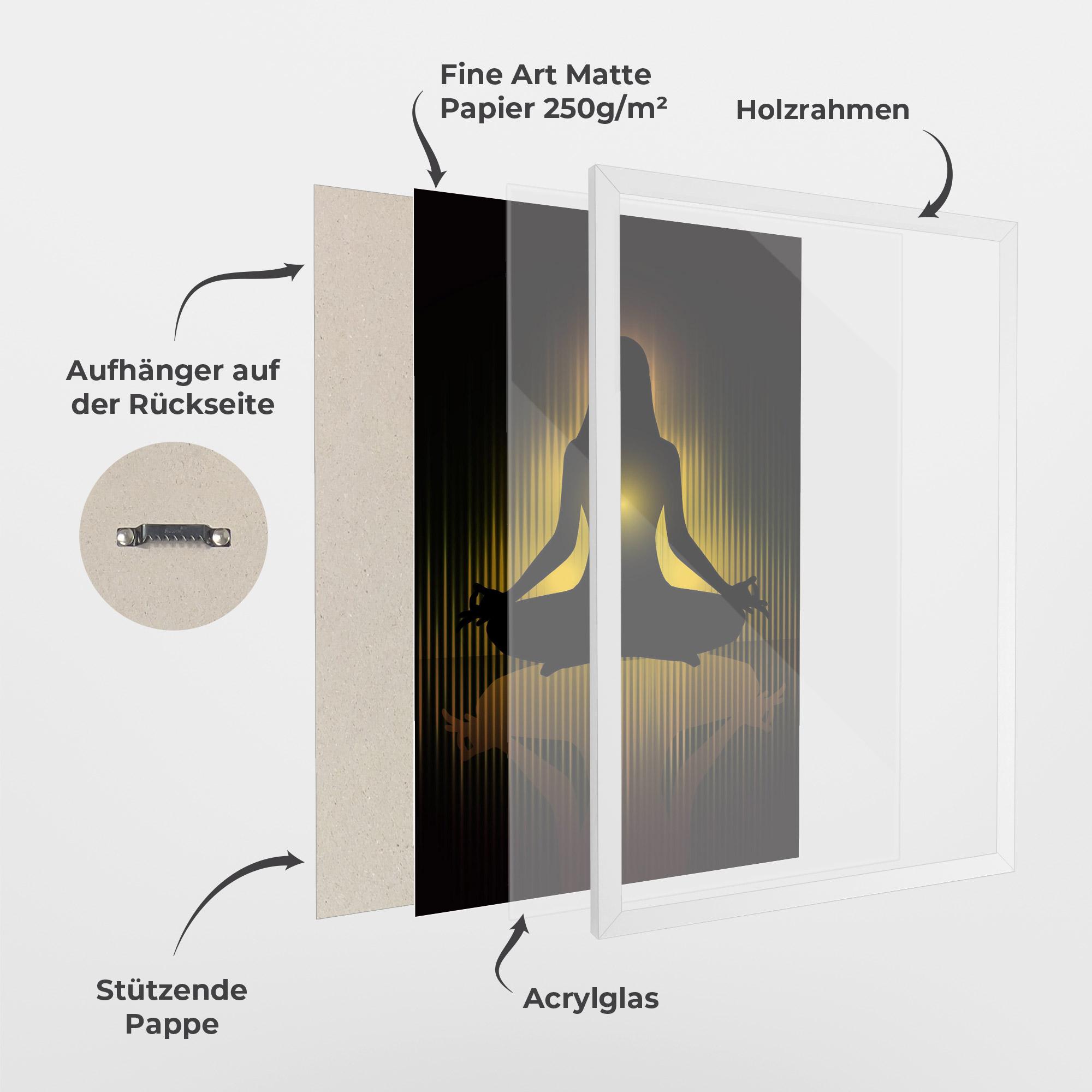 Gerahmte Poster Yellow Light Yoga mockup 1