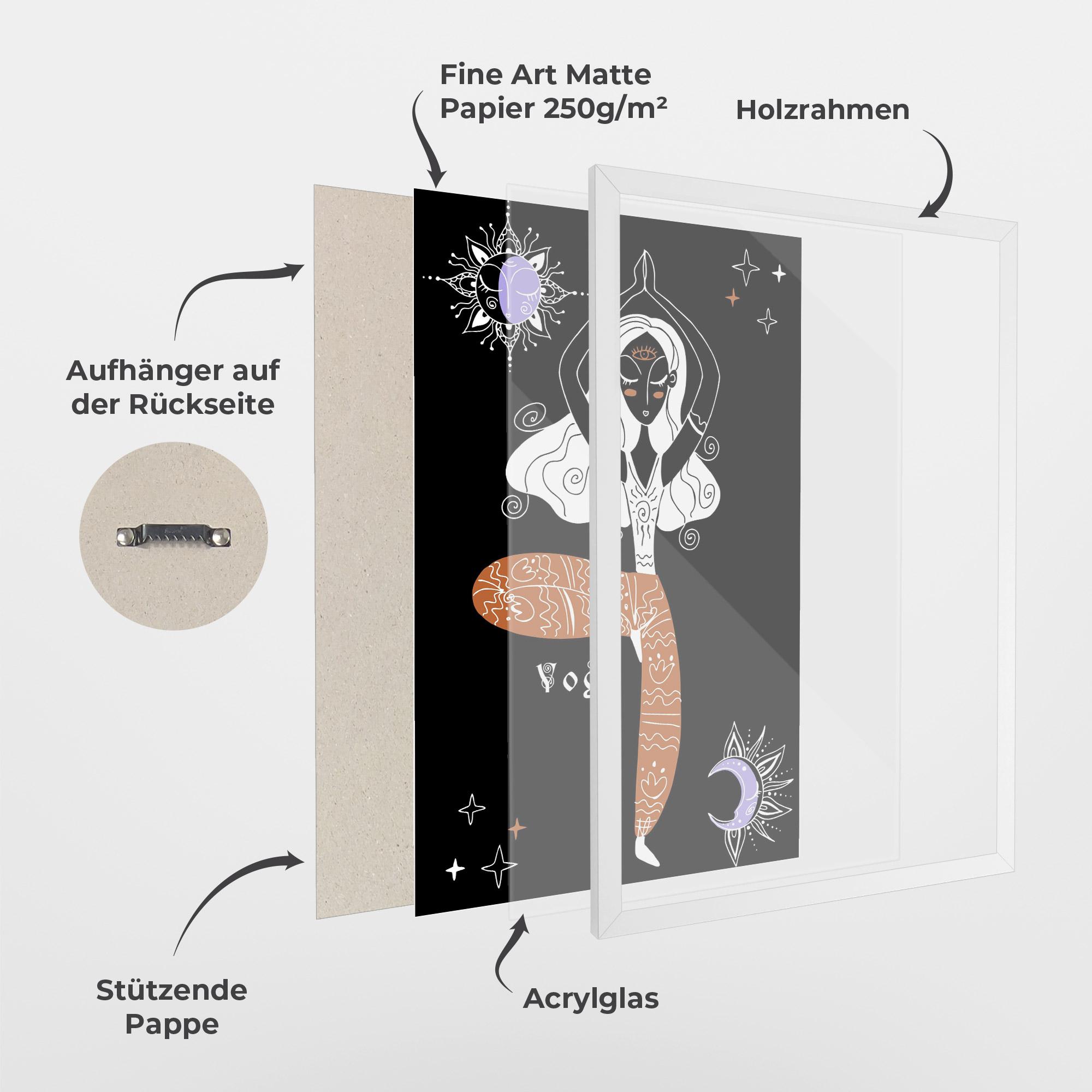 Gerahmte Poster Yoga Girl mockup 1