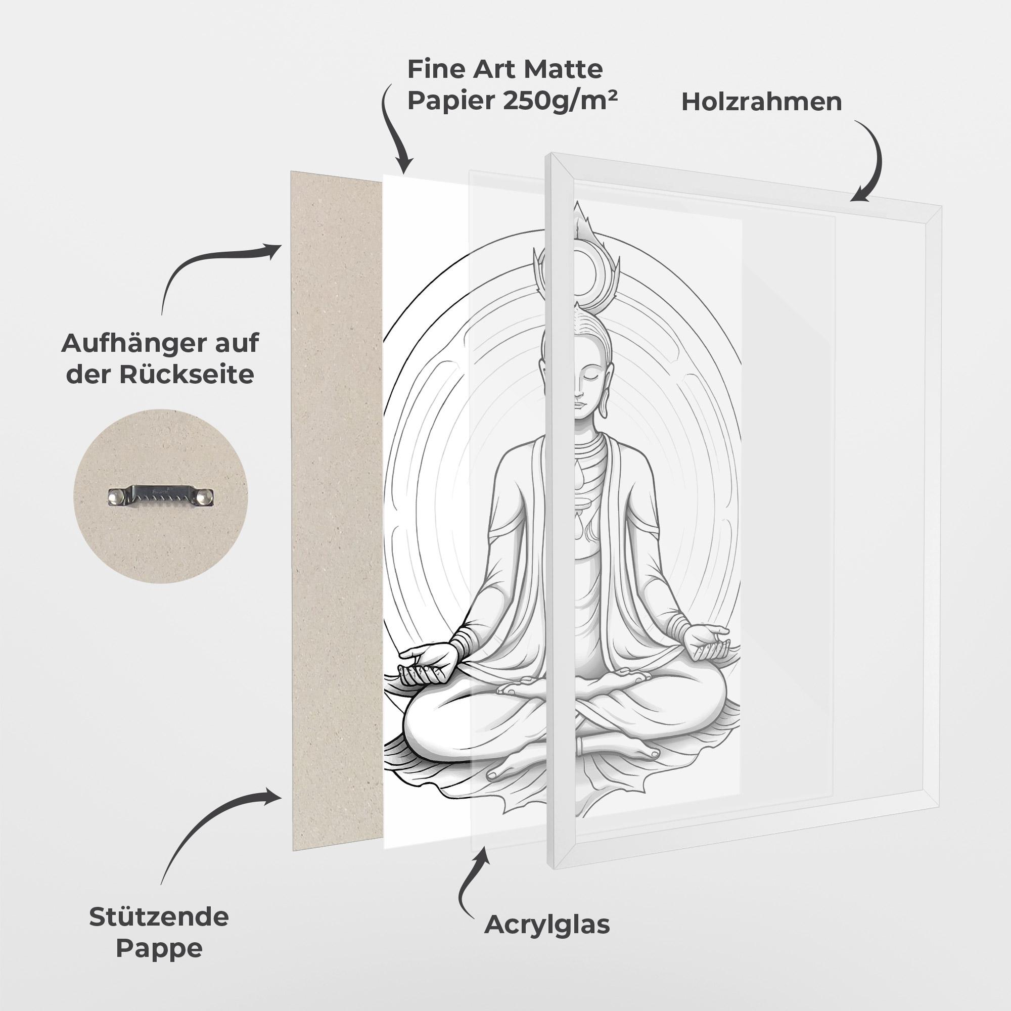 Gerahmte Poster Yoga Peace mockup 1