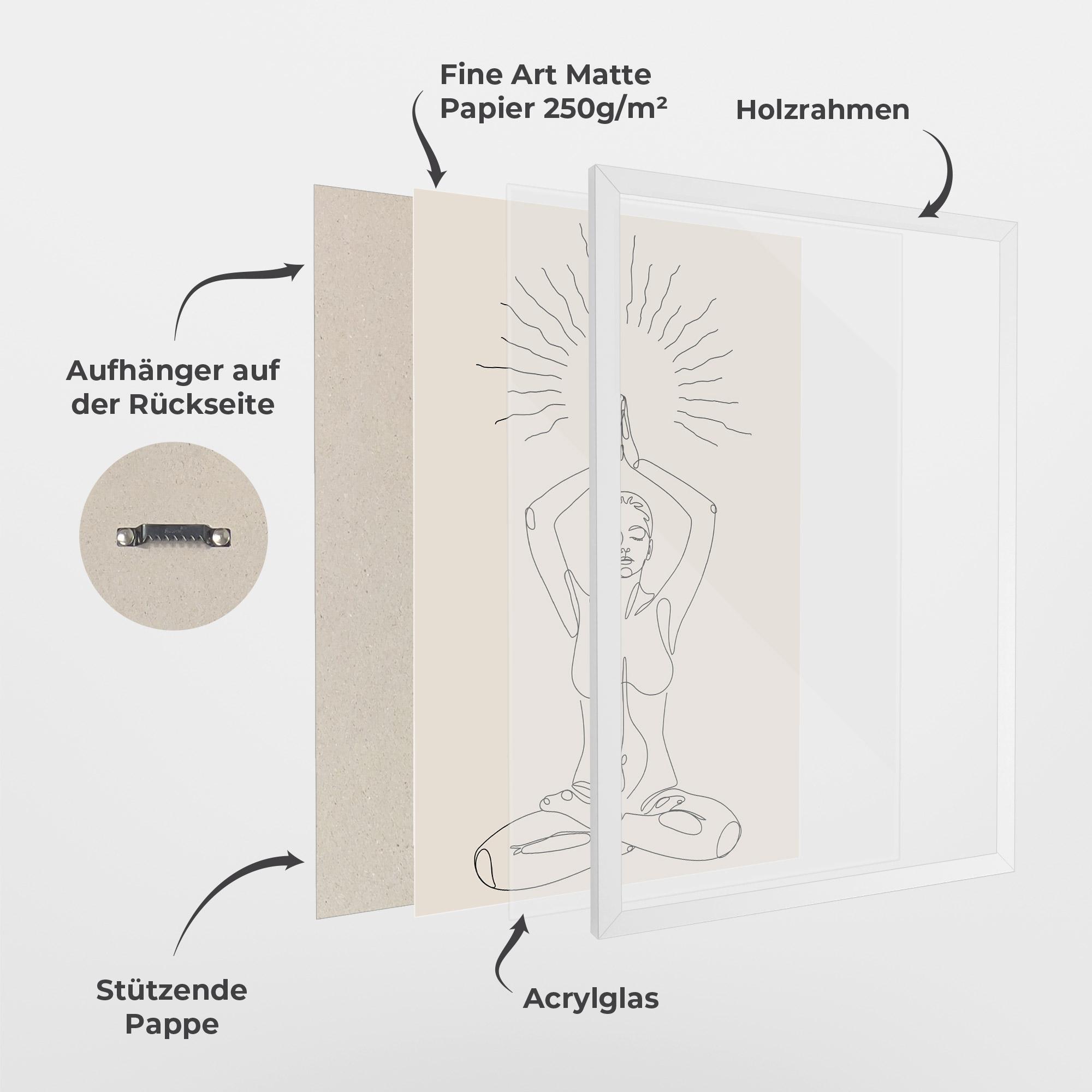 Gerahmte Poster Yoga Sun mockup 1