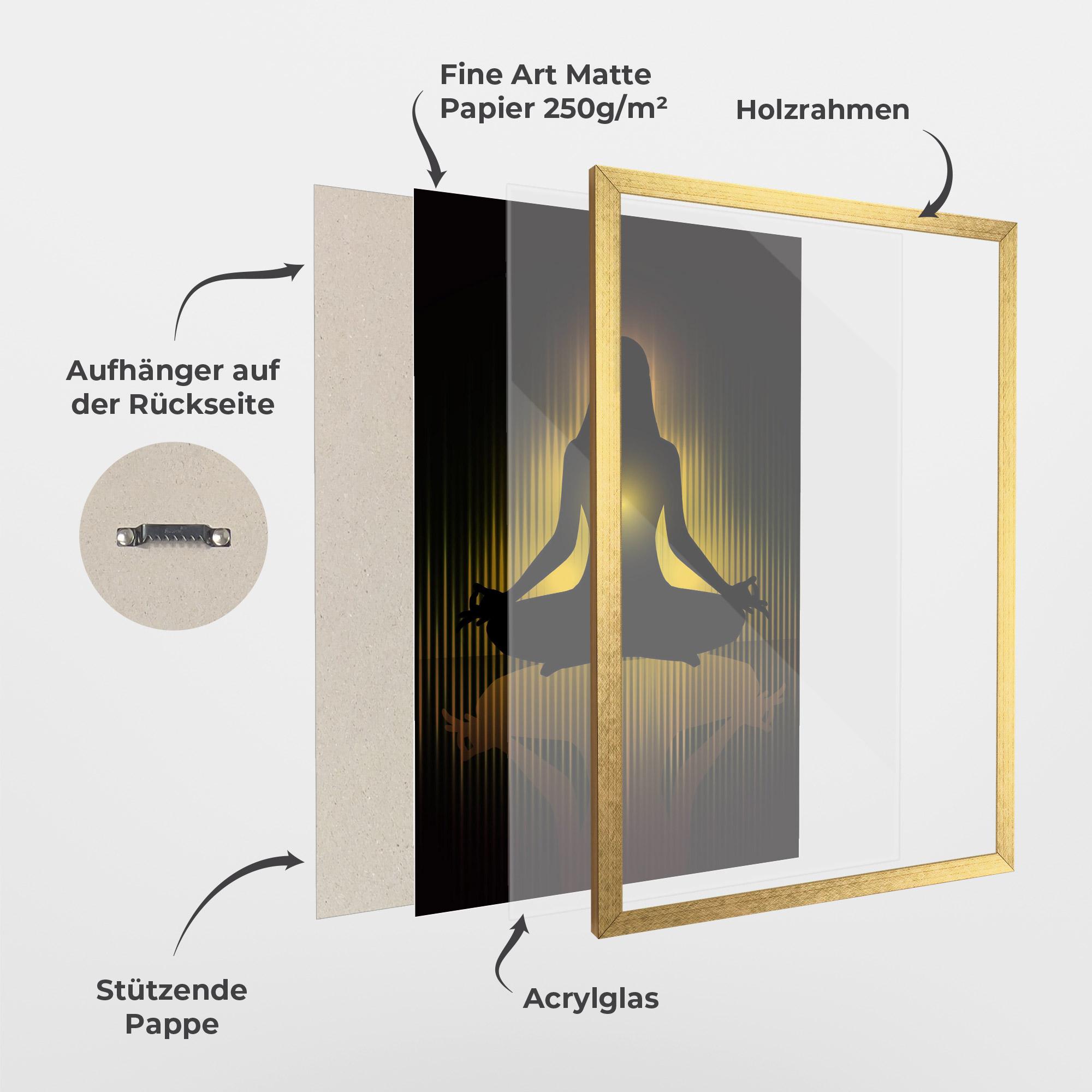 Gerahmte Poster Yellow Light Yoga mockup 1